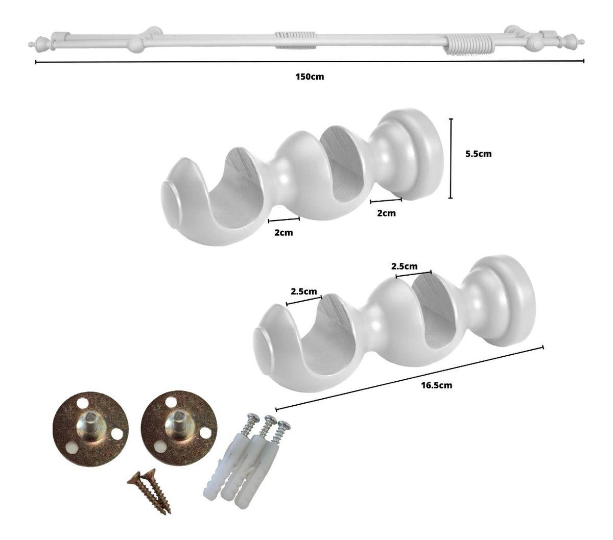 Set Doble De Madera Color Blanco Terminal King X 1.50 Mt-1