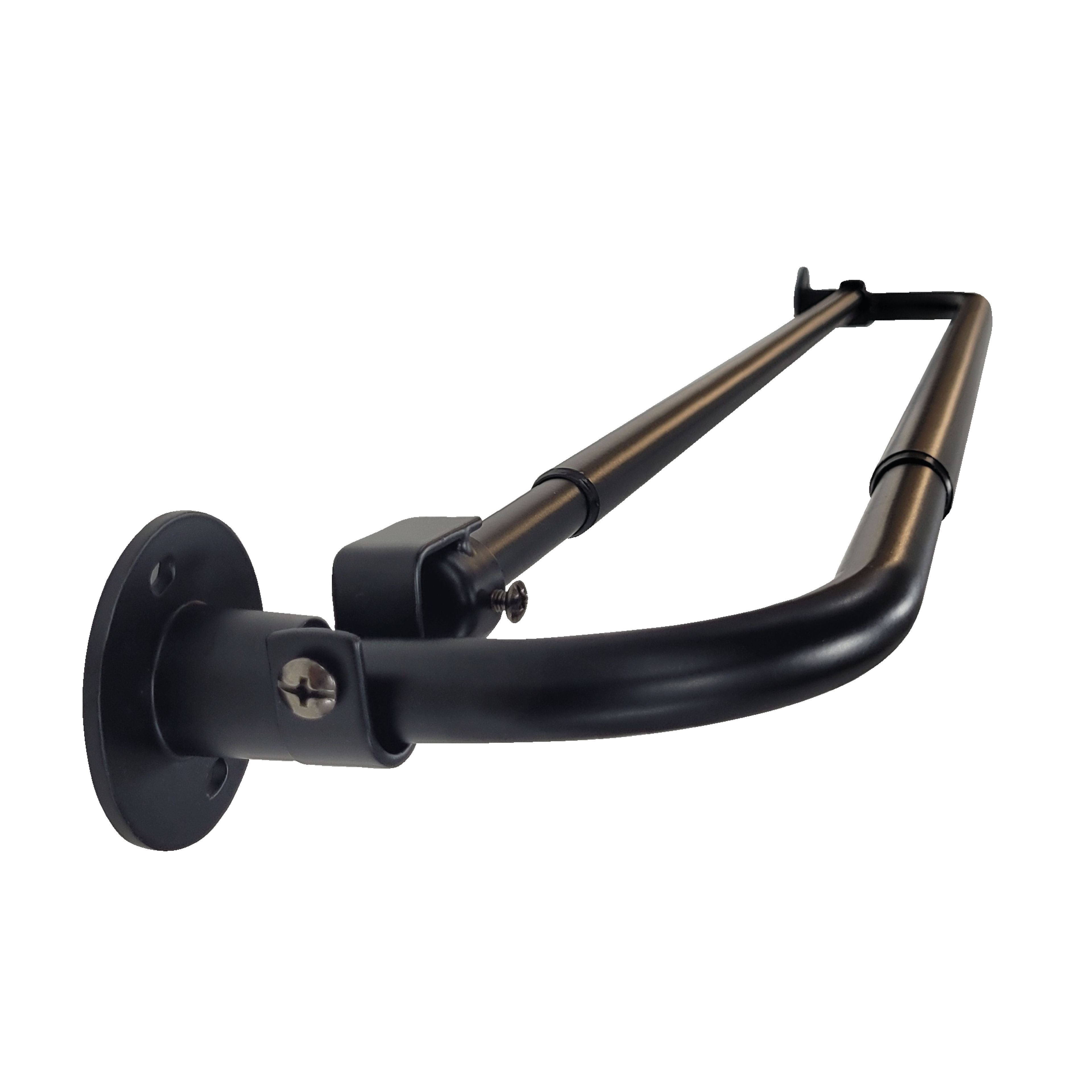 Set Barras para Cortina Doble 16/19 Mm Extensible Curvo 210 a 300 Cm Color Negro-0