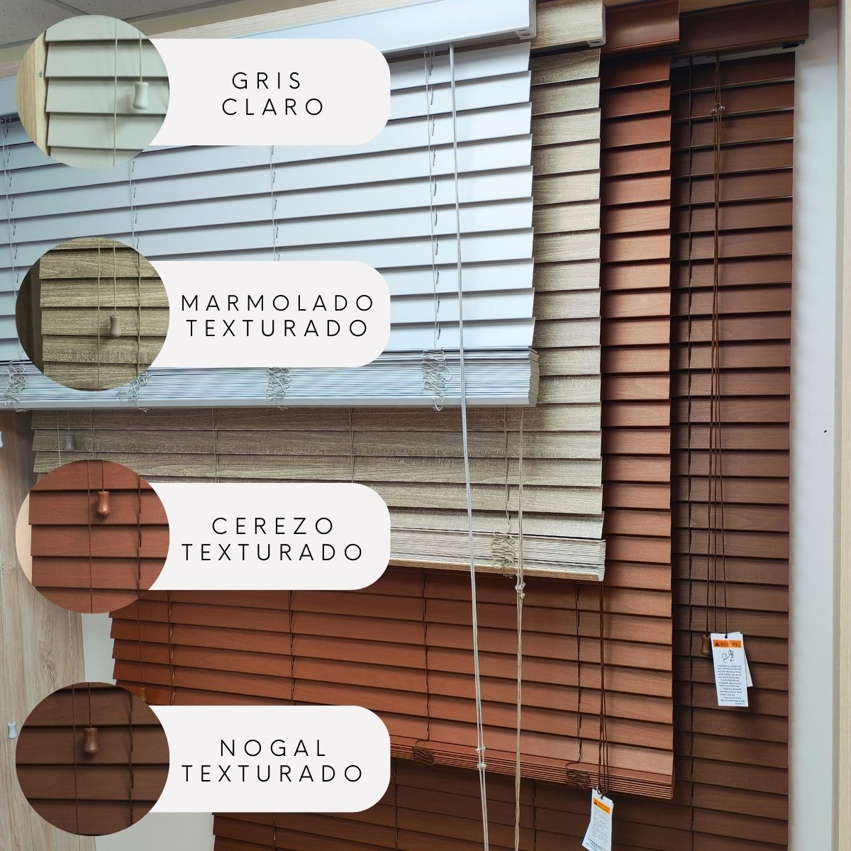 Persiana Imitación Madera 50 MM 120X250 Cm Blanco Texturado Aura-8