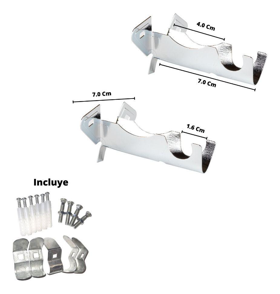 Pack 2 Unidades Soporte Cromado Simple 16 Mm-2