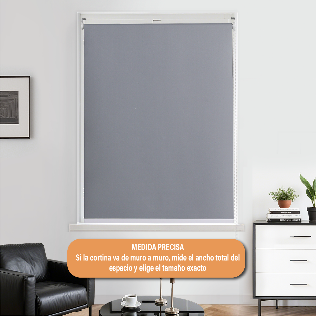 Cortina Roller Blackout 200 X 250 Cm Color Gris Marca Sunfree-8