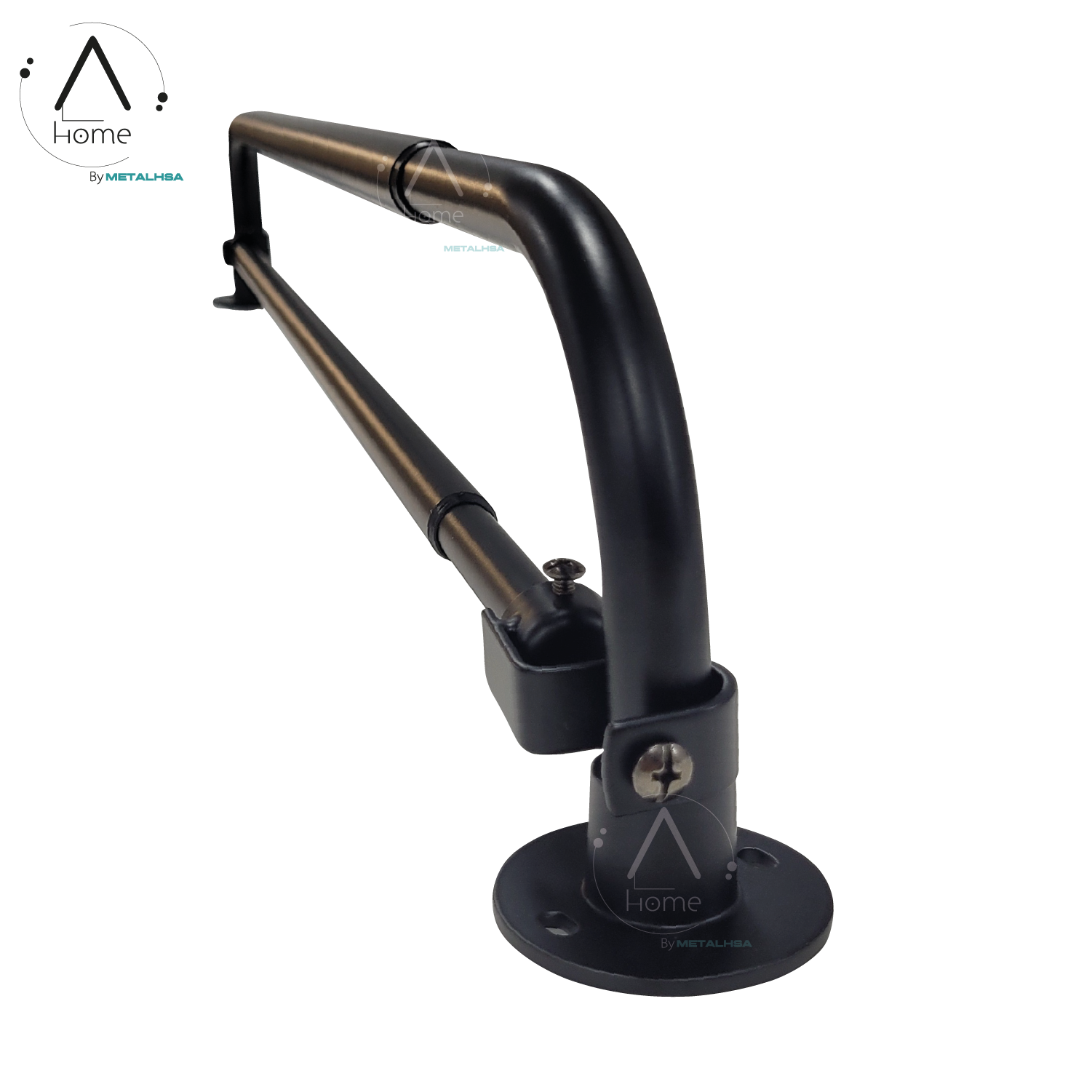 Set Barras para Cortina Doble 16/19 Mm Extensible Curvo 120 a 210 Cm Color Negro-2