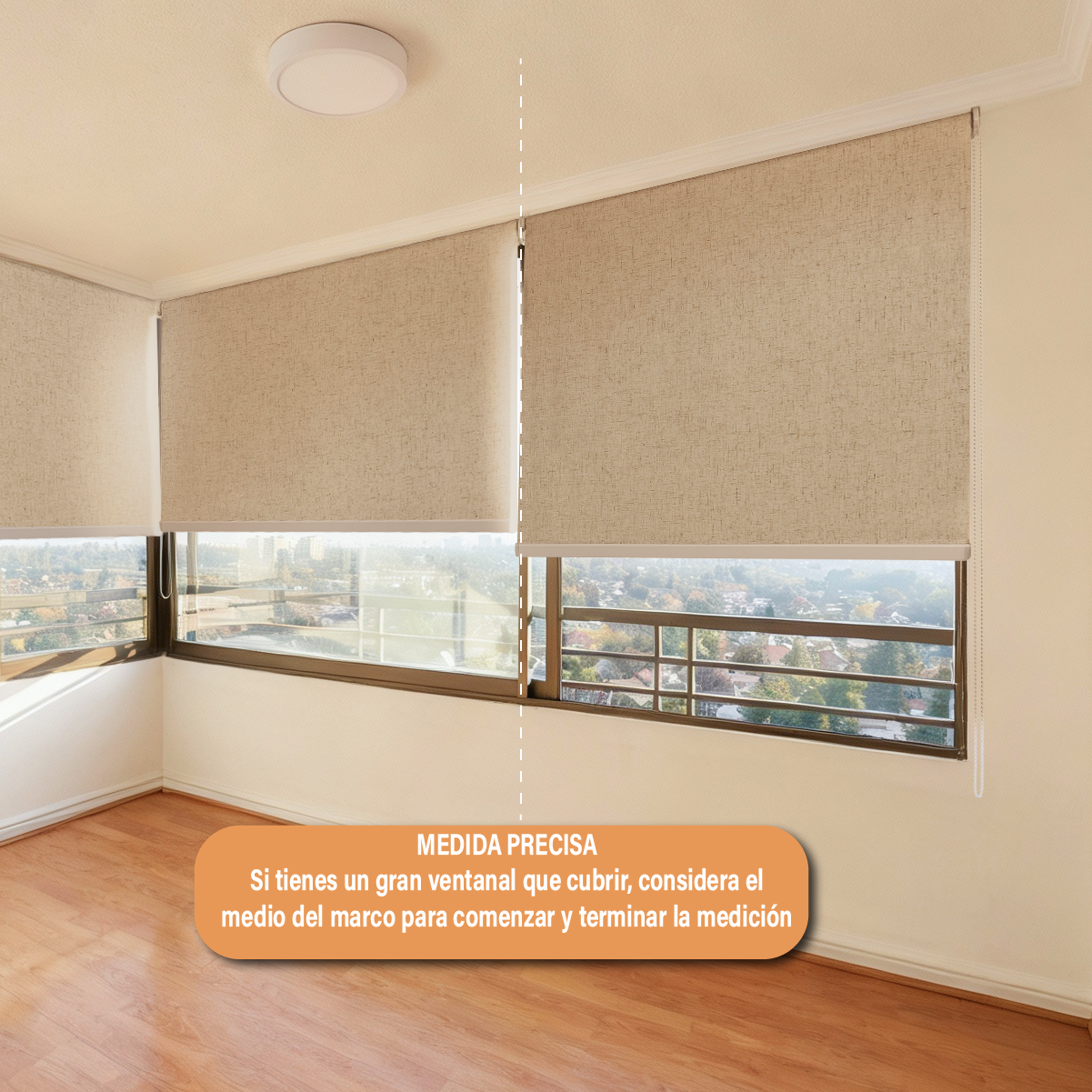 Cortina Roller Blackout 120 X 165 Cm Color Textura Lino Marca Sunfree-5