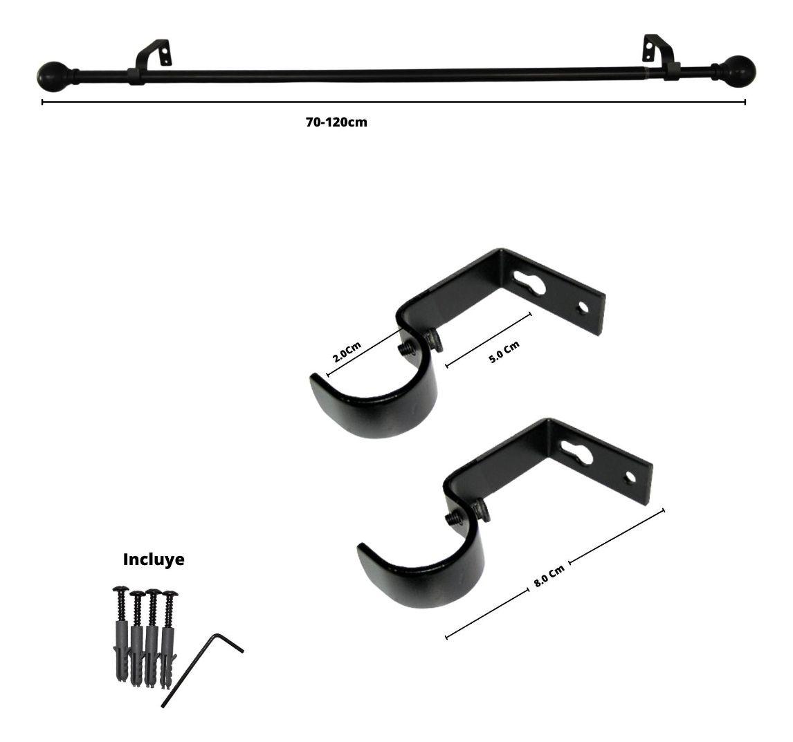 Set Simple Extensible 70-120 Cm Color Negro Terminal Bola-4