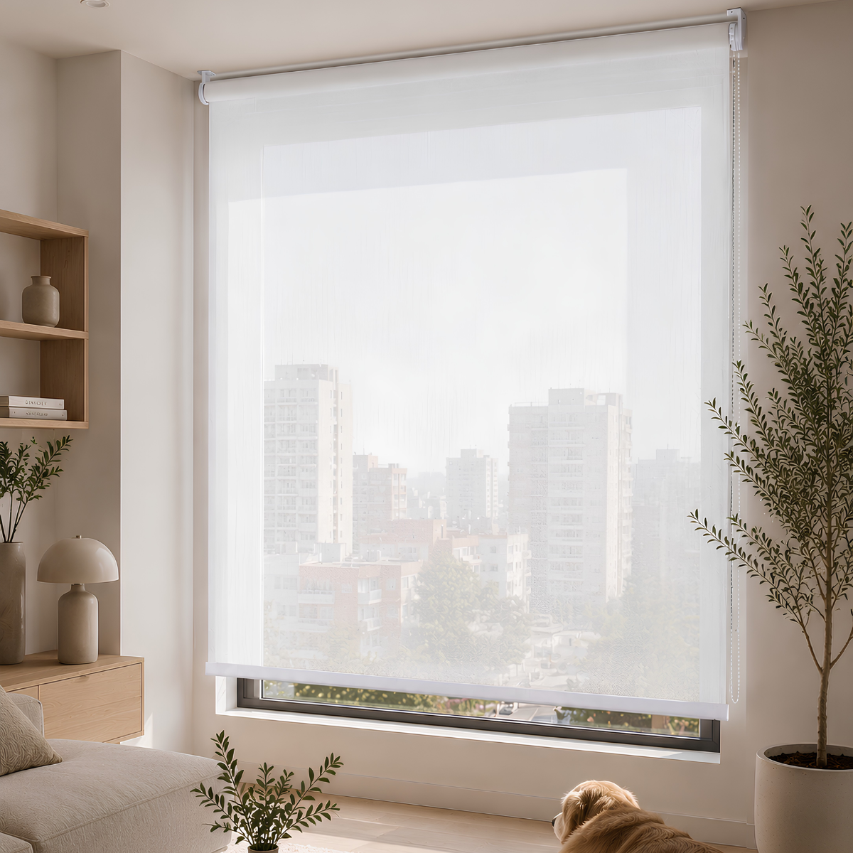 Cortina Roller Sunscreen 220 X 165 Cm Color Blanco Marca Sunfree-5