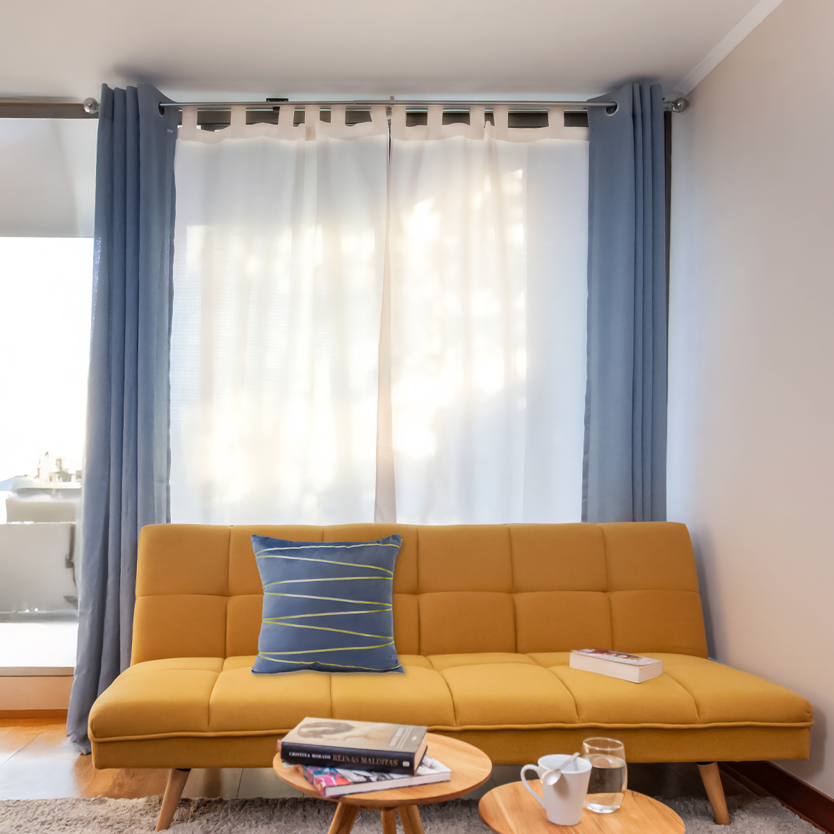 Set Barras para Cortina Doble 16/19 Mm Extensible 120-210 Cm A Muro Satín Bola-1