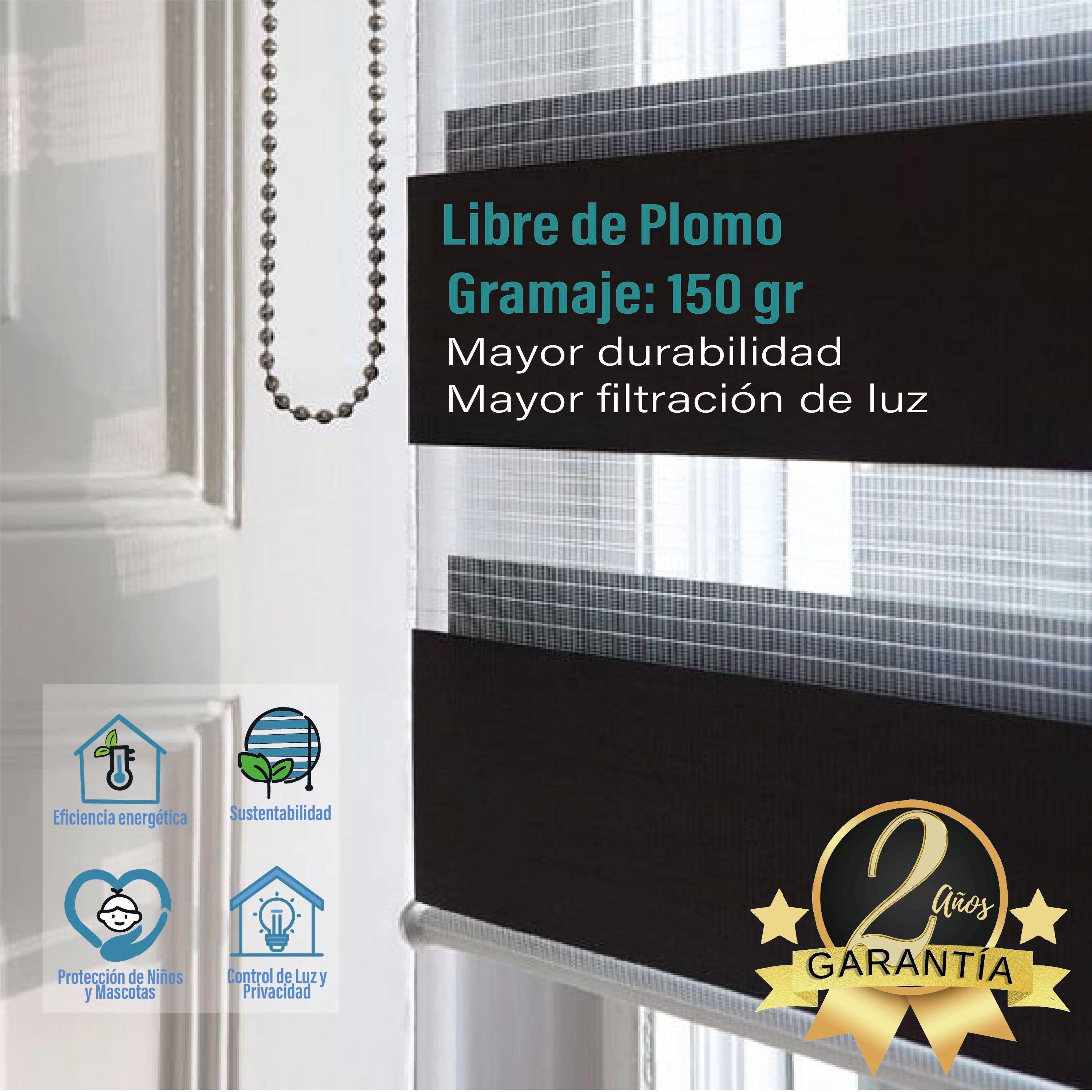 Roller Duo Zebra Día Y Noche Negro 150 X 165 Cm Premium-5