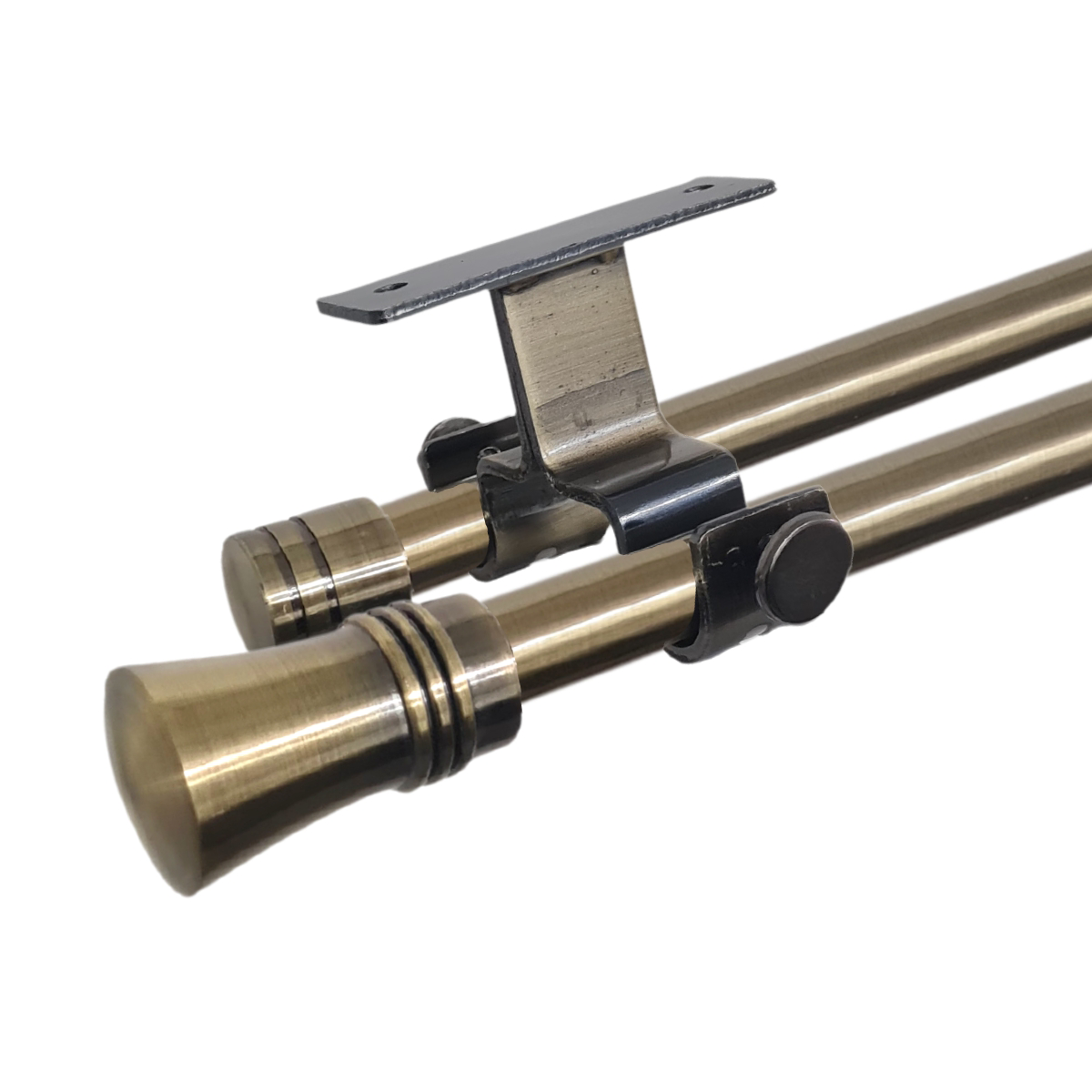 Set Barras para Cortina Doble 16/19 Mm Extensible 75-110 Cm A Techo Bronce Cónico-2