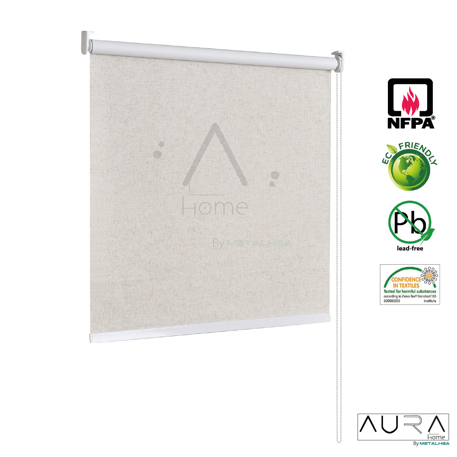 Cortina Roller Blackout Aura Textura Lino 090X165 Cm-7