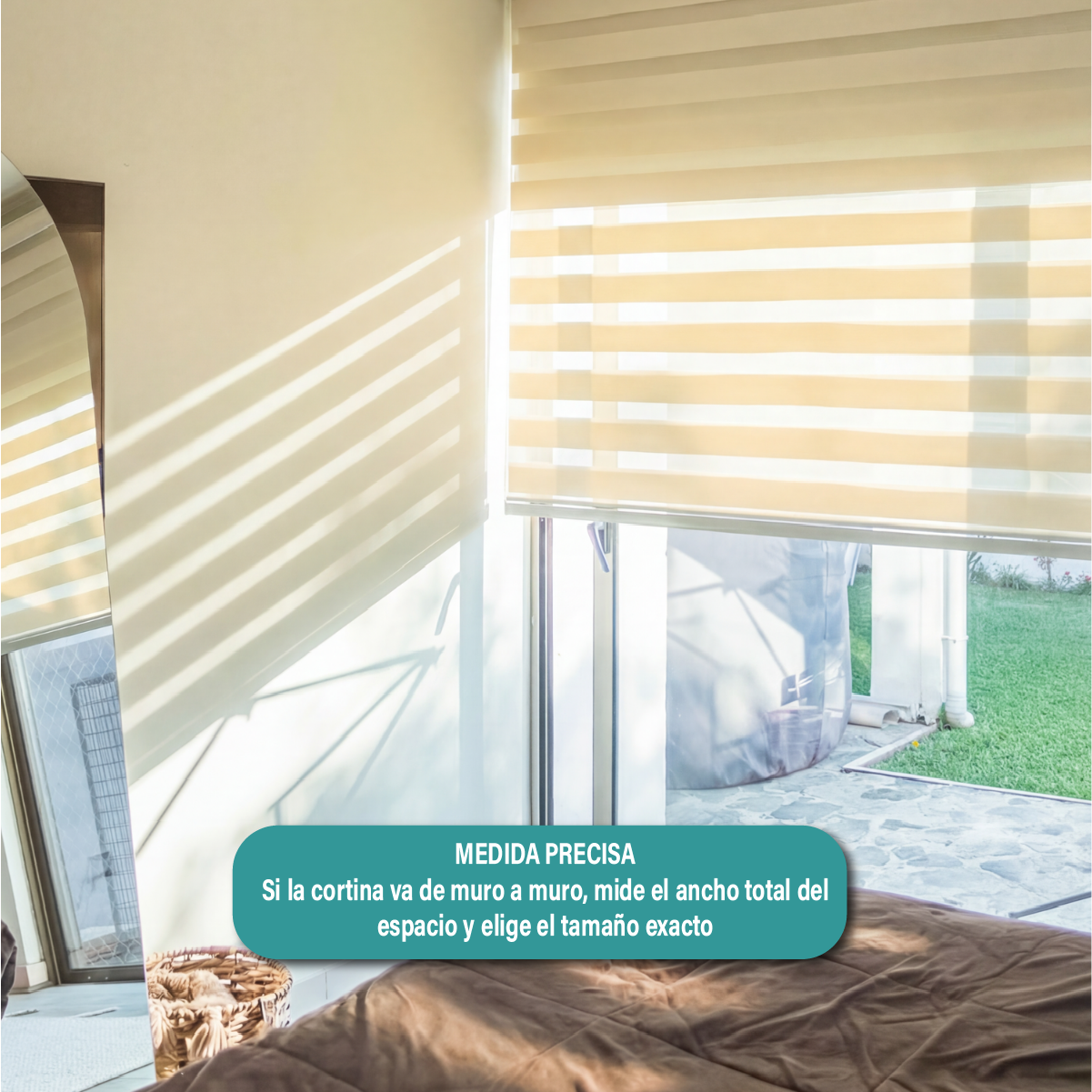 Cortina Roller Duo Zebra Día Y Noche 150 X 250 Cm Color Beige Marca Aura-7