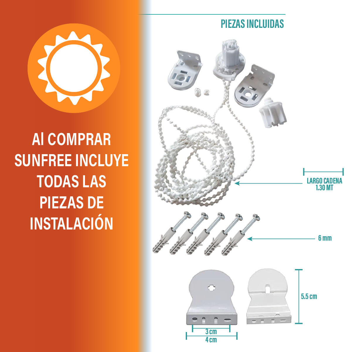 Cortina Roller Sunscreen 080X250 Cm Color Gris Marca Sunfree-8