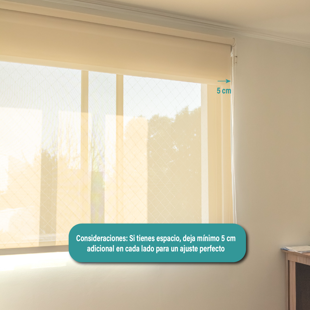 Cortina Roller Doble Blackout y Sunscreen 150X250 Cm Color Beige Marca Aura-7