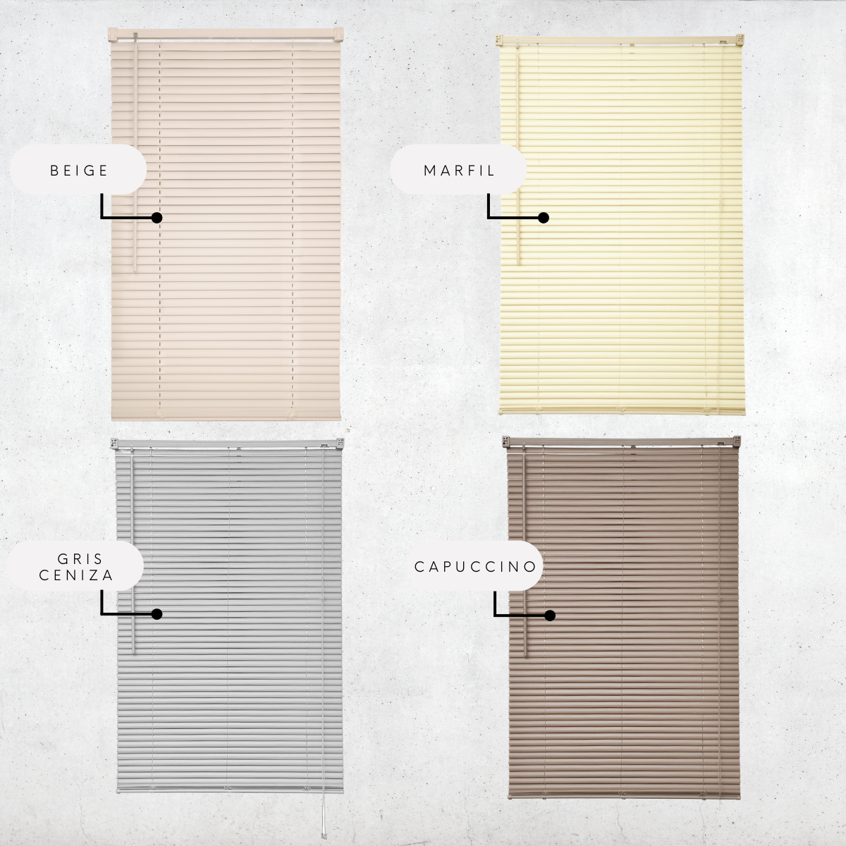 Persiana Veneciana Pvc 25MM 150X165 Cm Manual Marfil Aura-8