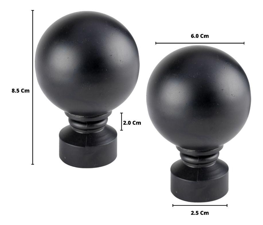 Pack 2 Unidades Terminal Bola Acero Negro 19 Mm-1