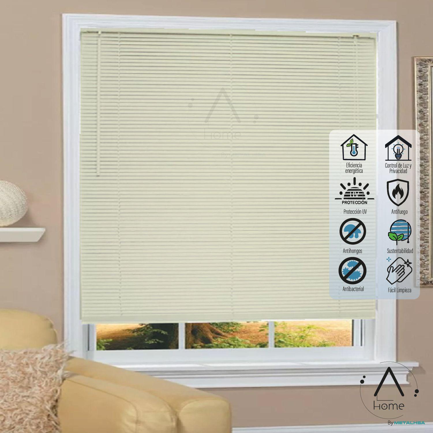 Persiana Veneciana Pvc 25MM 120X165 Cm Manual Beige-2