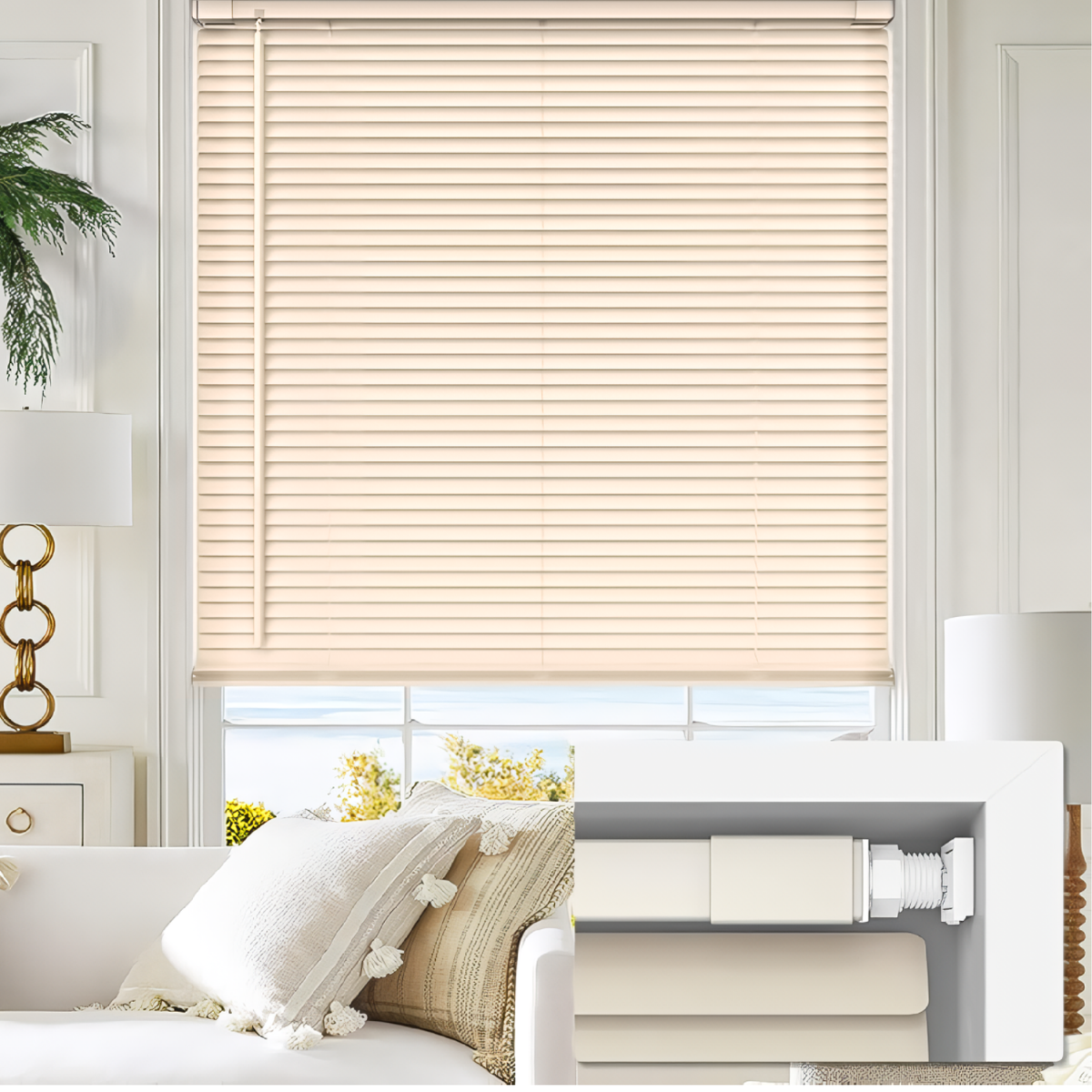 Persiana Veneciana Pvc 25MM 120X165 Cm Manual Beige Aura-5