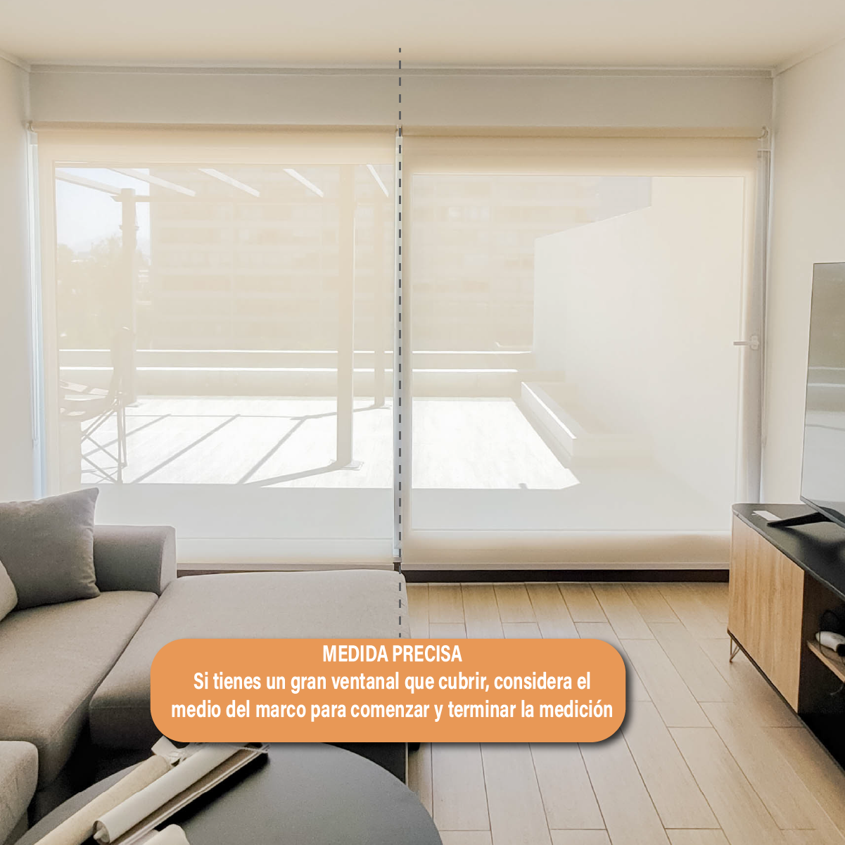 Cortina Roller Sunscreen 100 X 250 Cm Color Blanco Sunfree-4