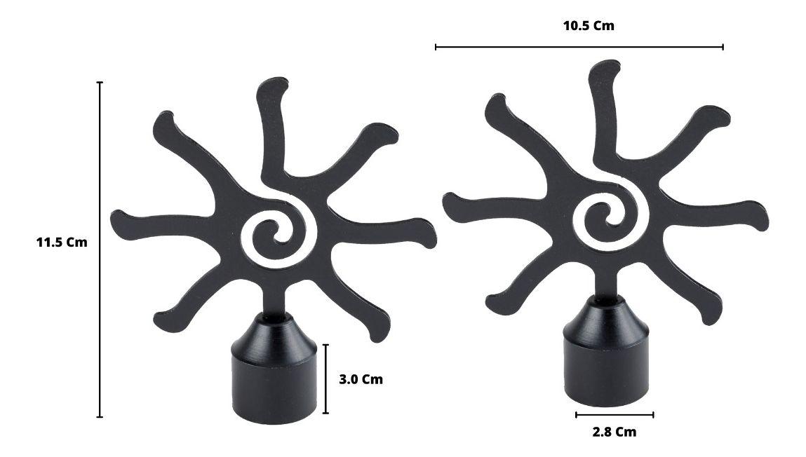 Pack 2 Unidades Terminal Sun De Metal Negro 28 Mm-1