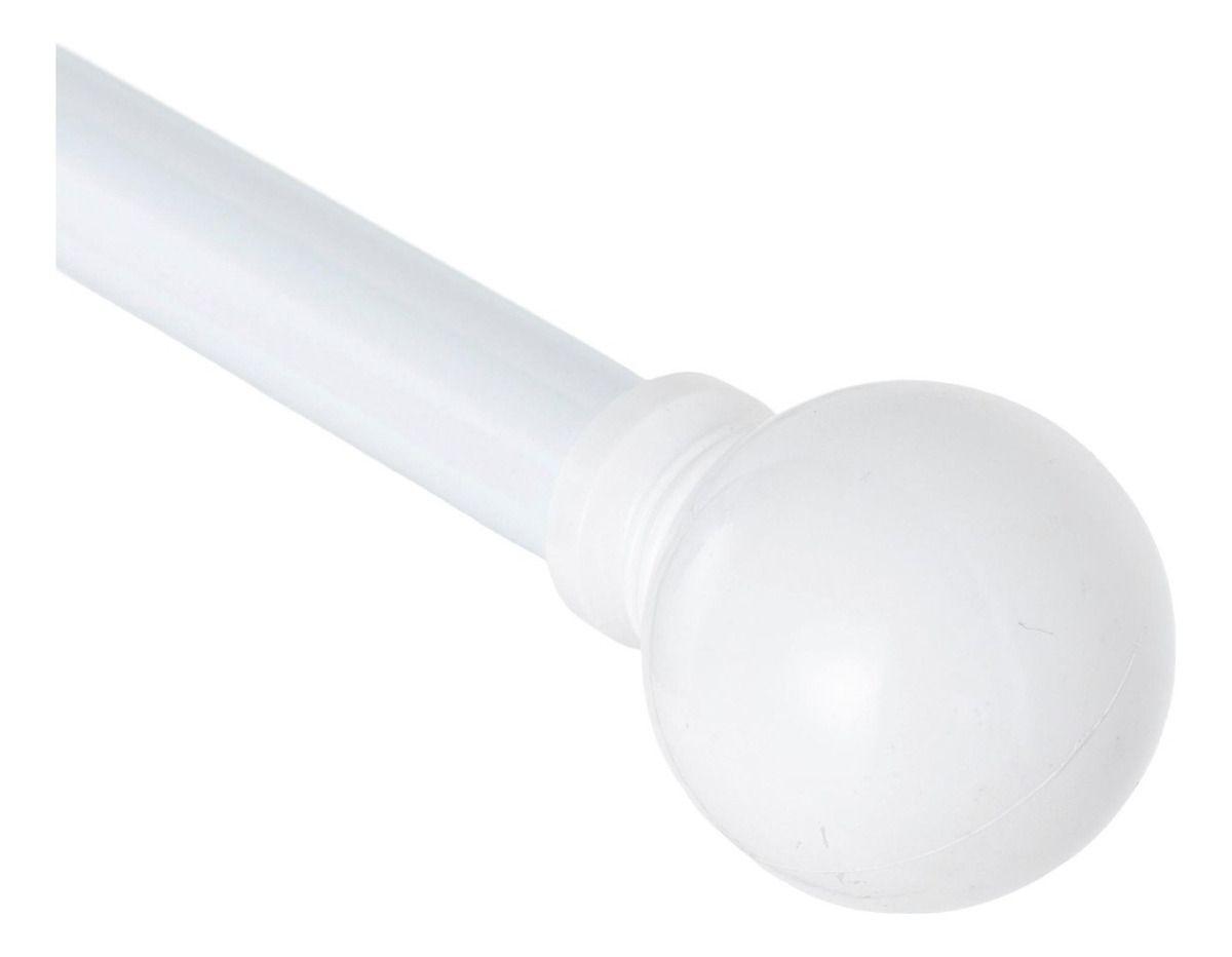 Set Barras para Cortina Doble 13/16 Mm Extensible 200-250 Cm Blanco Bola-3