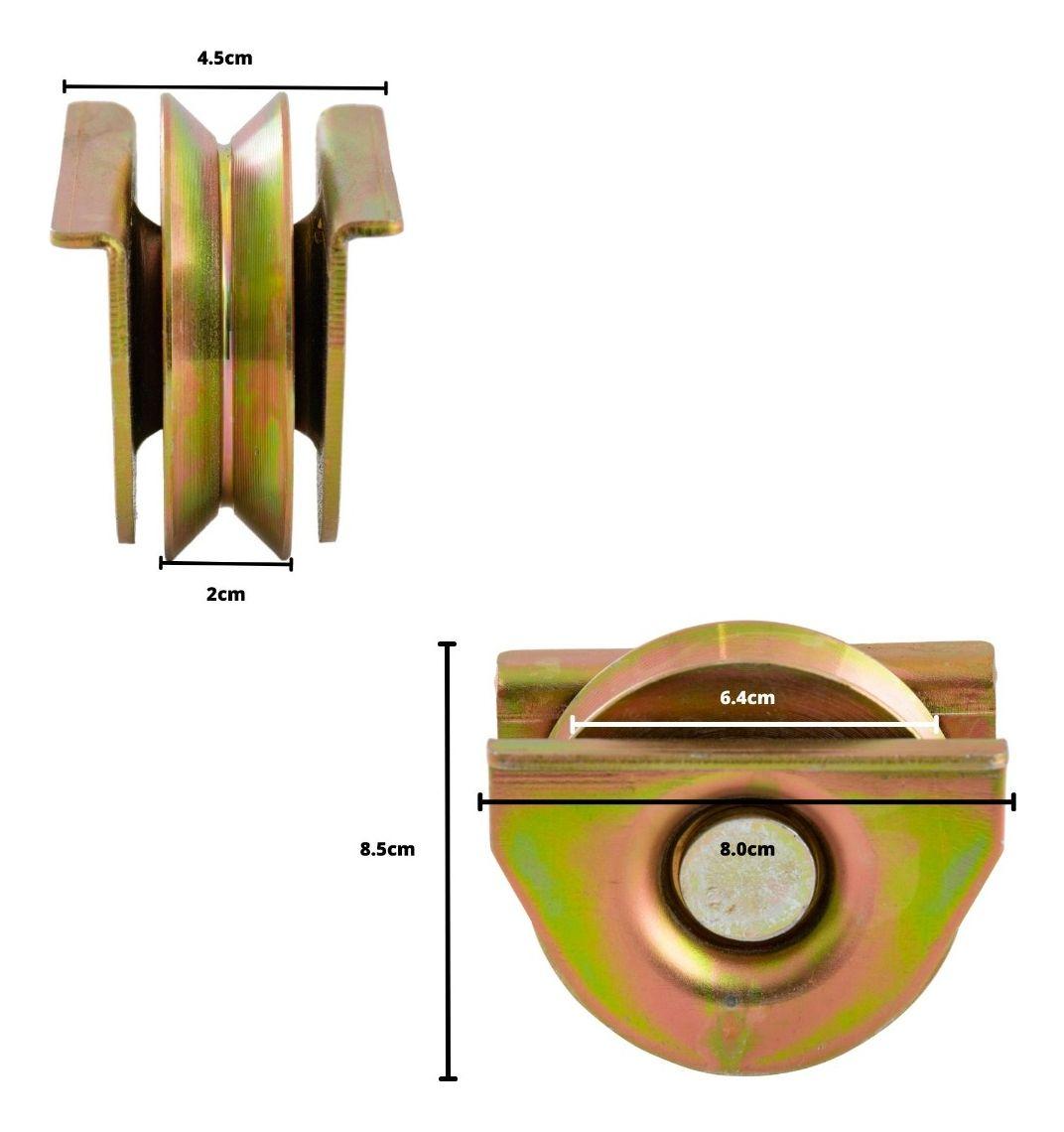 Rueda Para Portón Con Placa Abierta 64 Mm-3