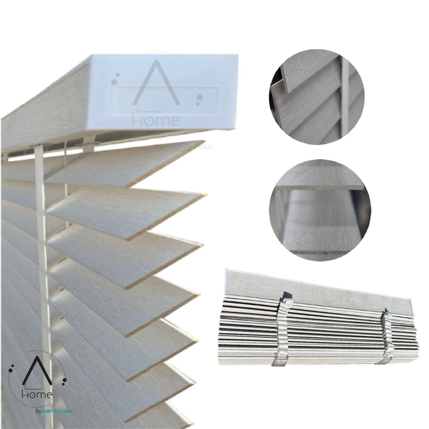 Persiana Imitación Madera 50 MM 160X250 Cm Gris Texturado Aura-5