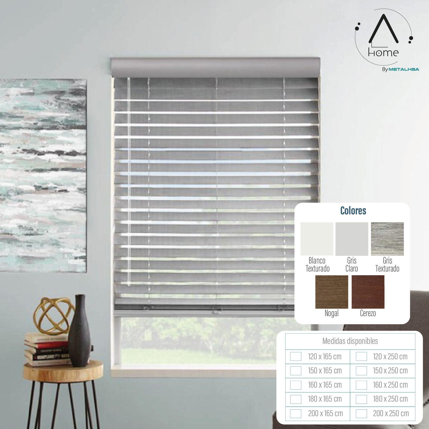 Persiana Imitación Madera 50 MM 160X250 Cm Gris Texturado Aura-7
