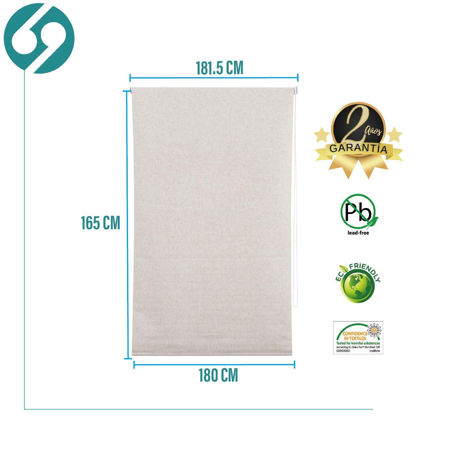 Cortina Roller Blackout Textura Lino 180 X 165 Cm Sunfree-1