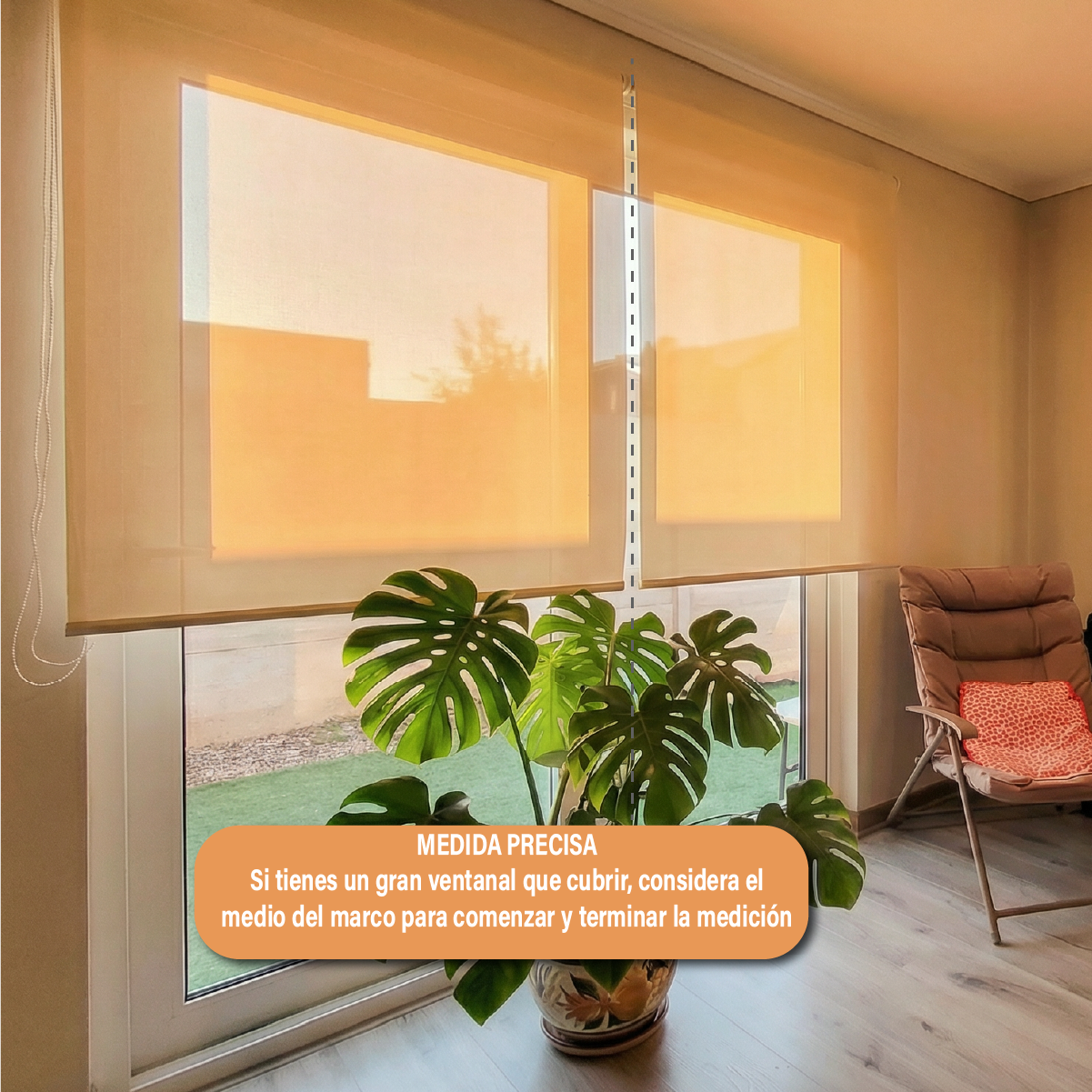 Cortina Roller Sunscreen 080 X 250 Cm Color Beige Sunfree-4