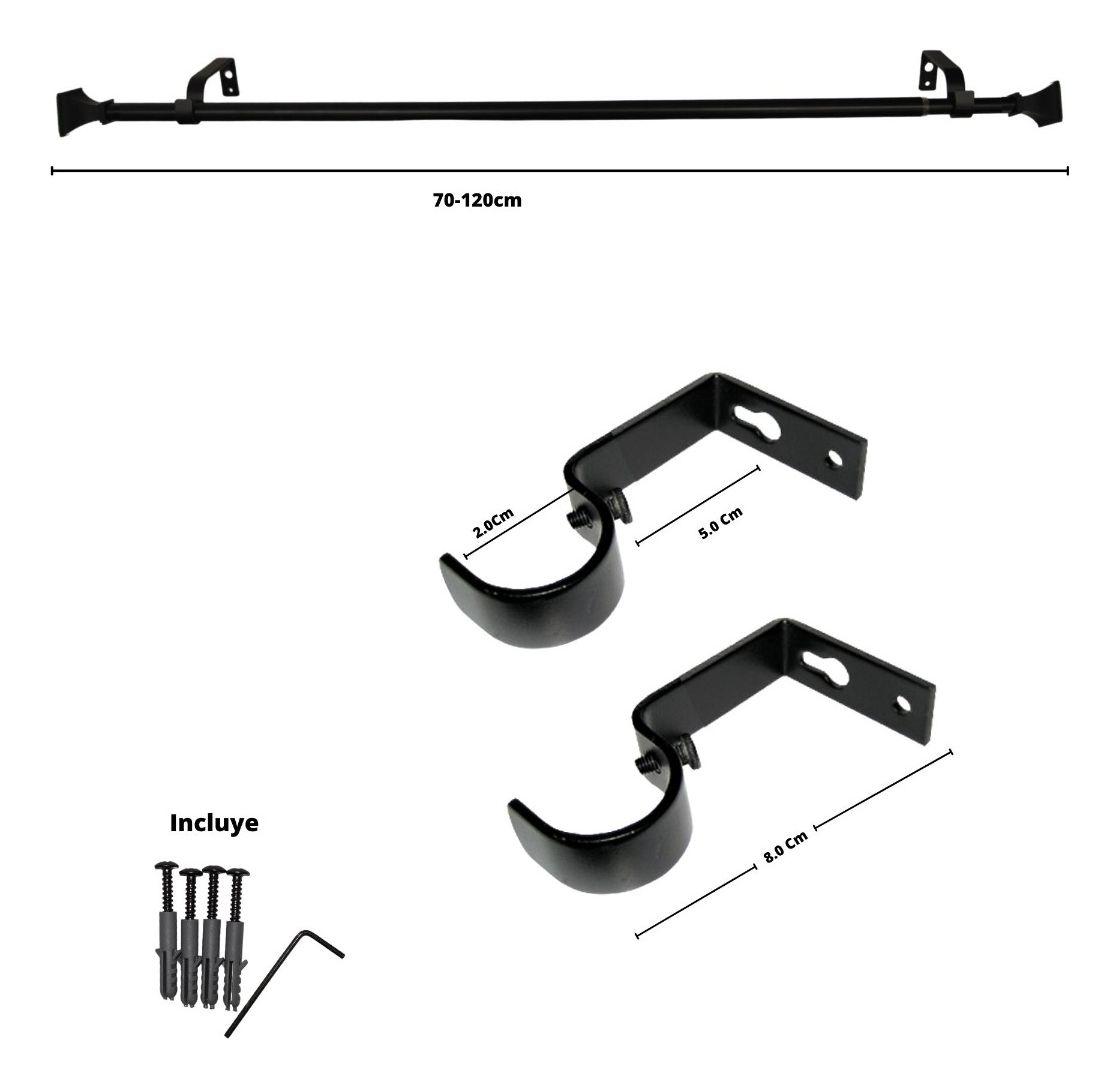 Set Simple Extensible 70-120 Cm Color Negro Terminal Prisma-4