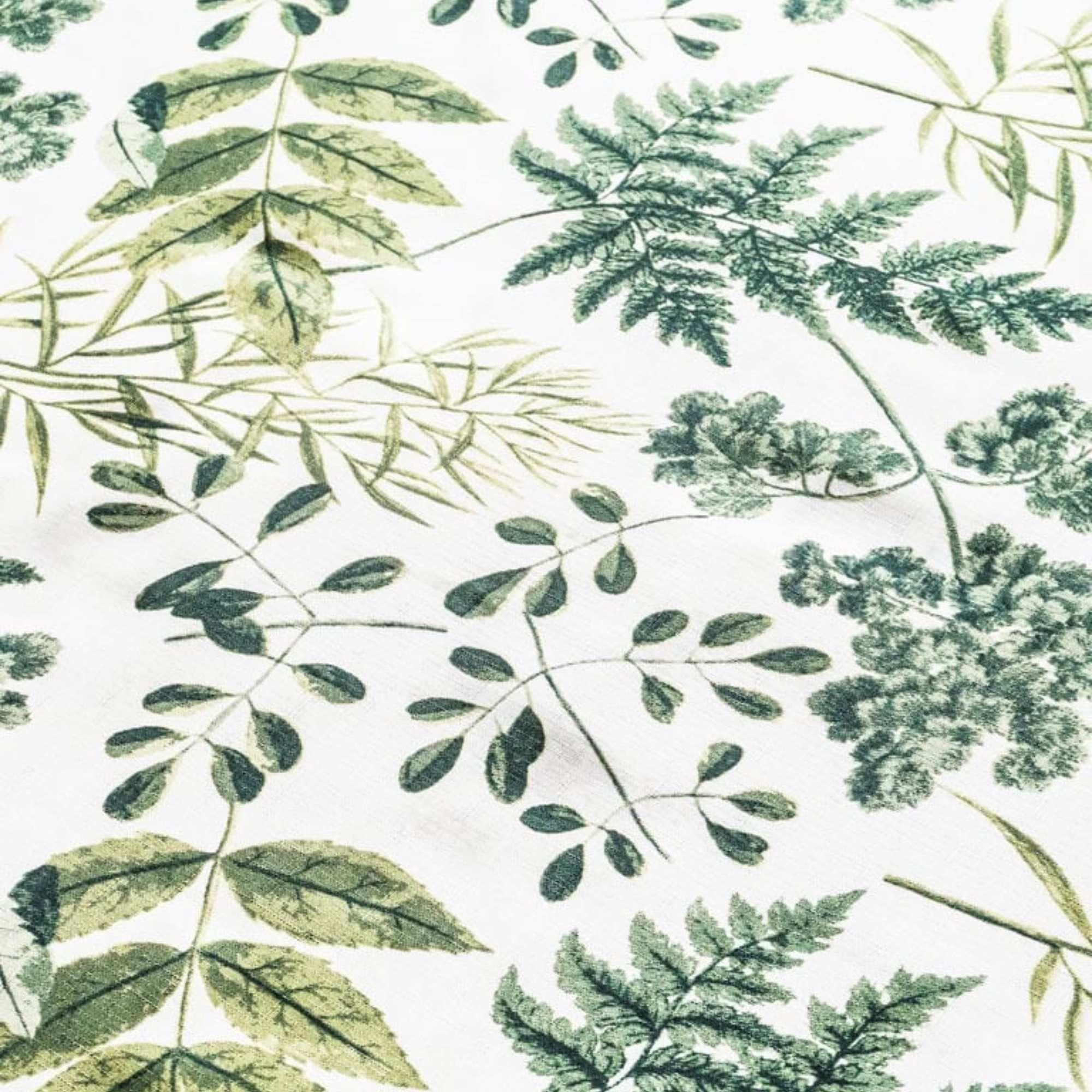Set Juego de loza Cerámica 16 piezas Vajilla Blanca y Mantel antimanchas Botanico 130x180-4