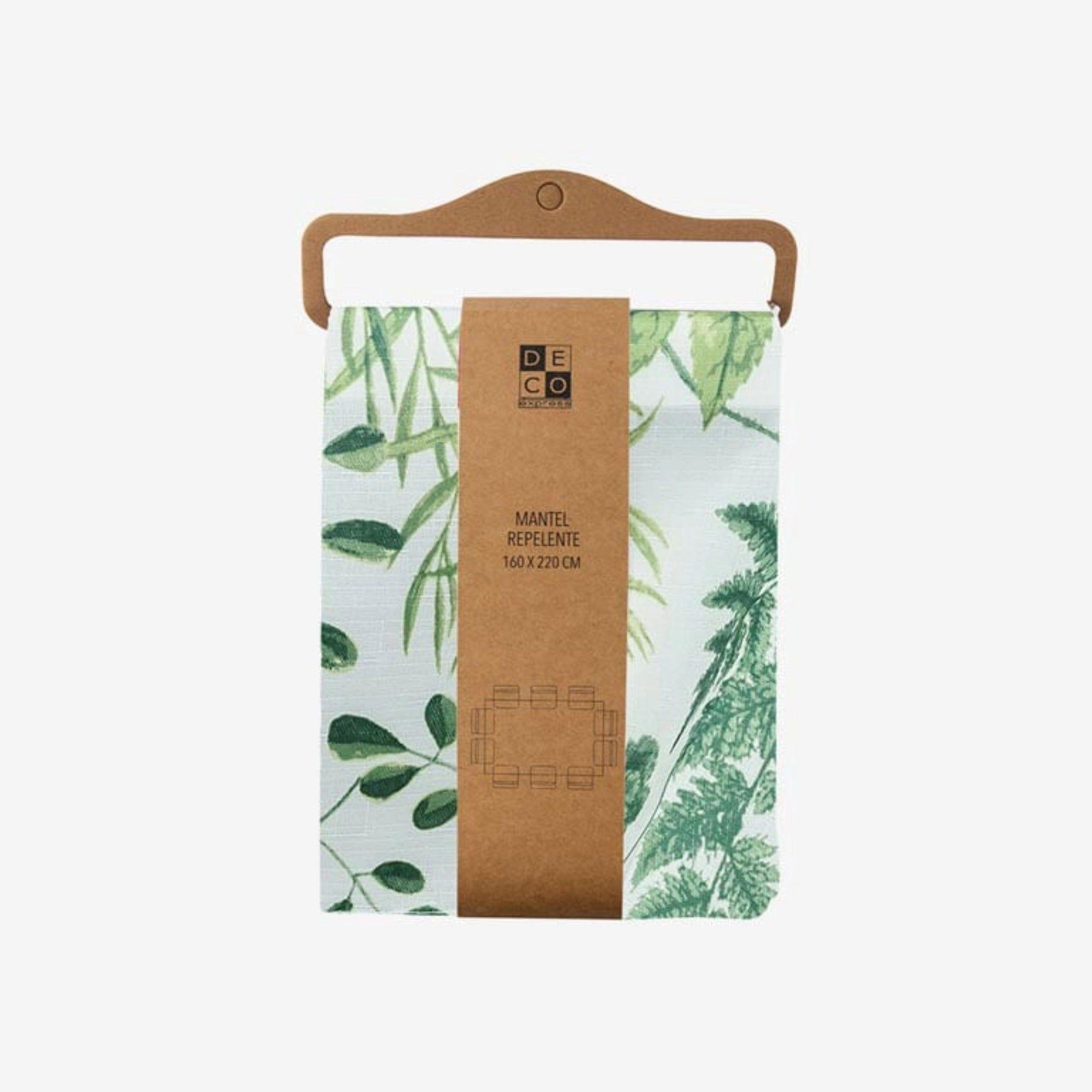 Set Juego de loza Cerámica 16 piezas Vajilla Blanca y Mantel antimanchas Botanico 130x180-6