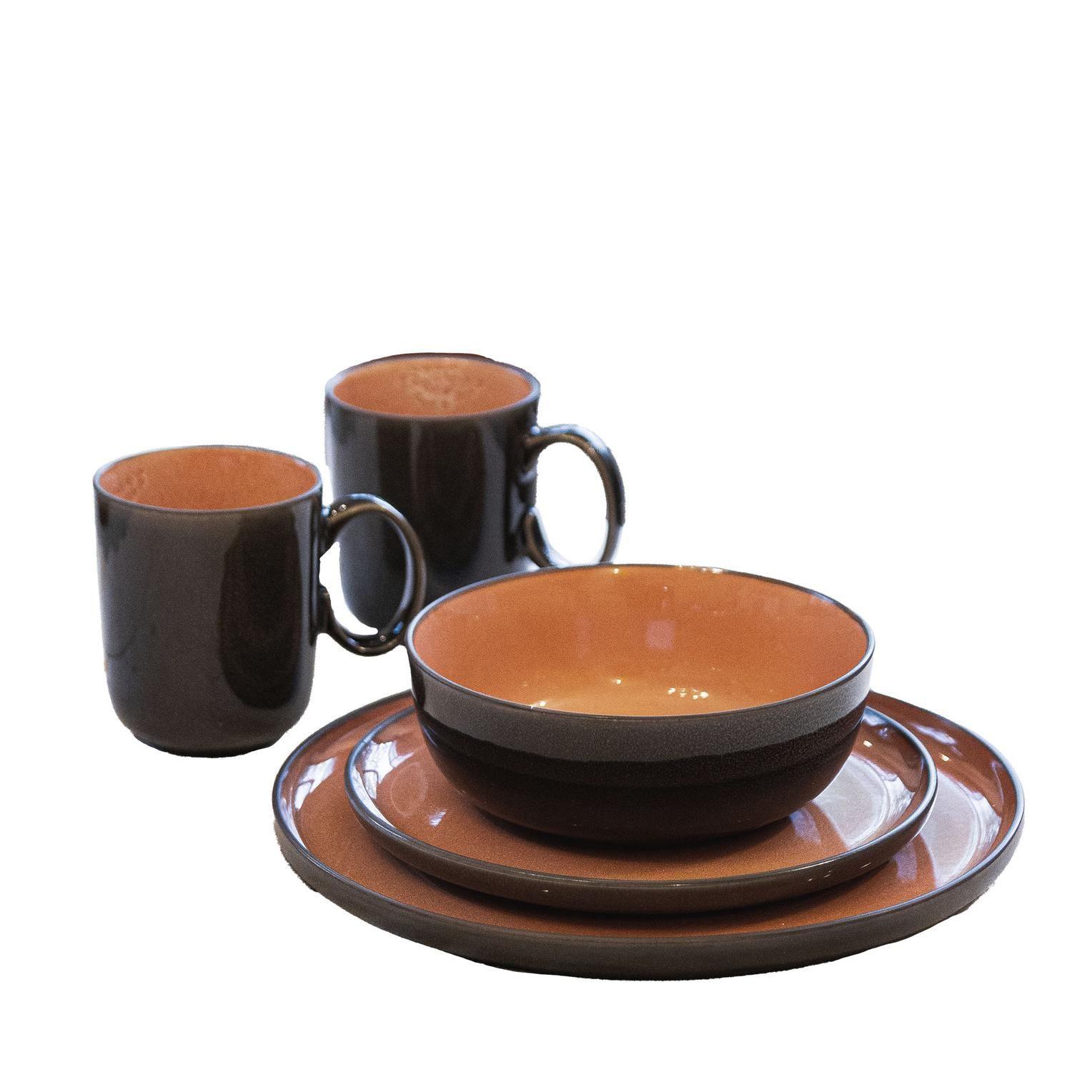 Juego de loza Cerámica 16 piezas Vajilla Damasco-0