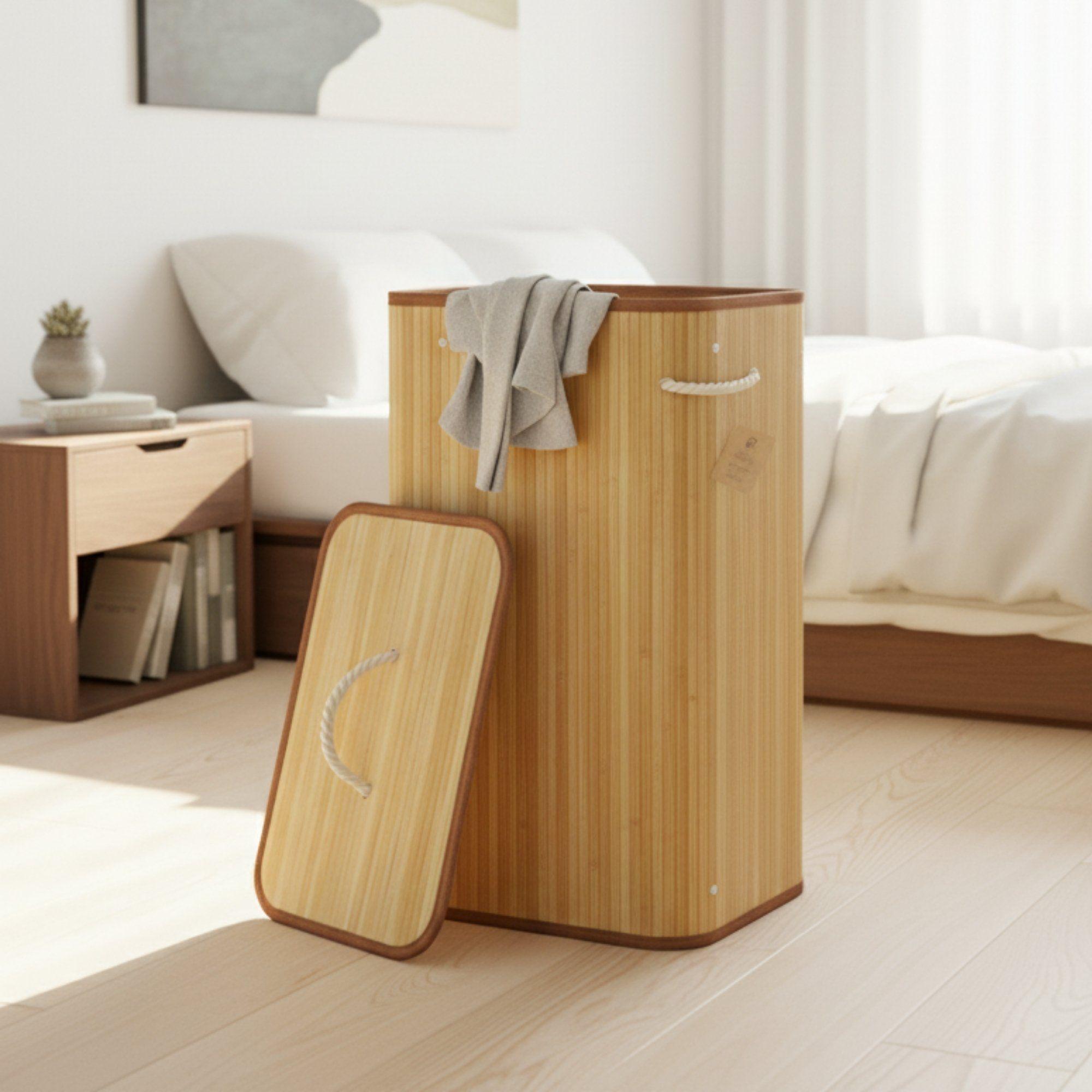 Canasto para ropa de Bambú-2