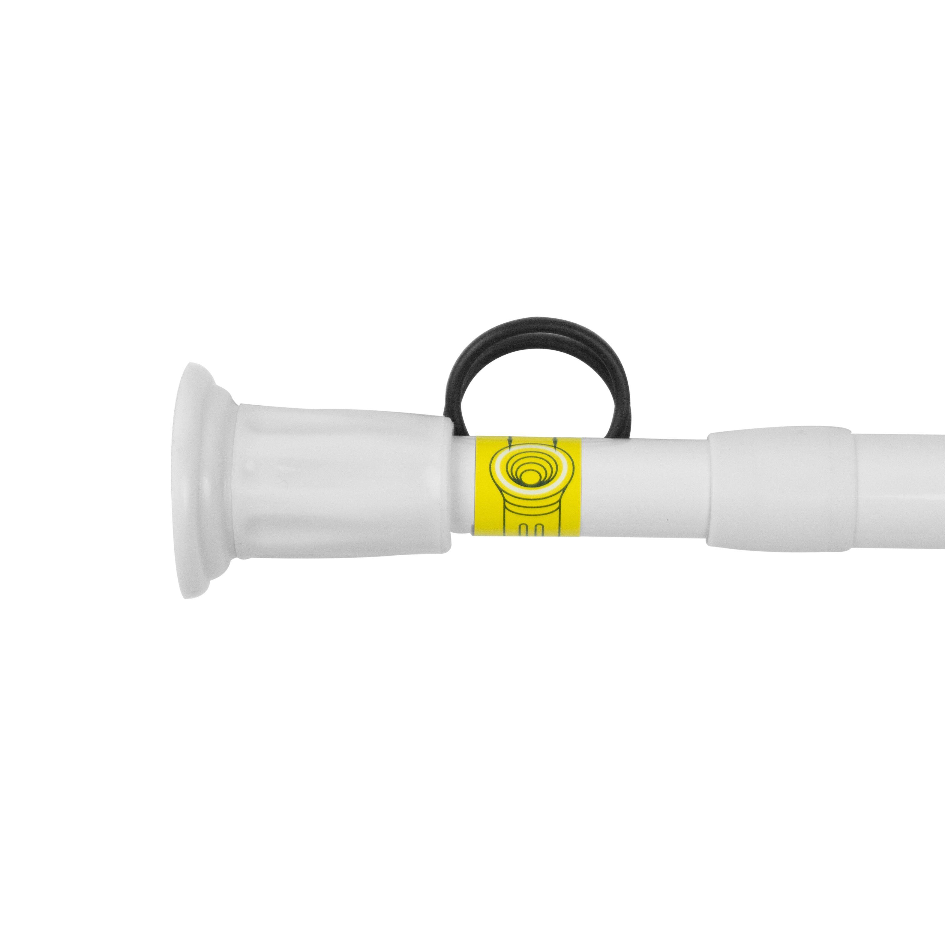 Barra Extensible 70-120 cms Cortina de ducha Aluminio Cromado Color Blanco-3