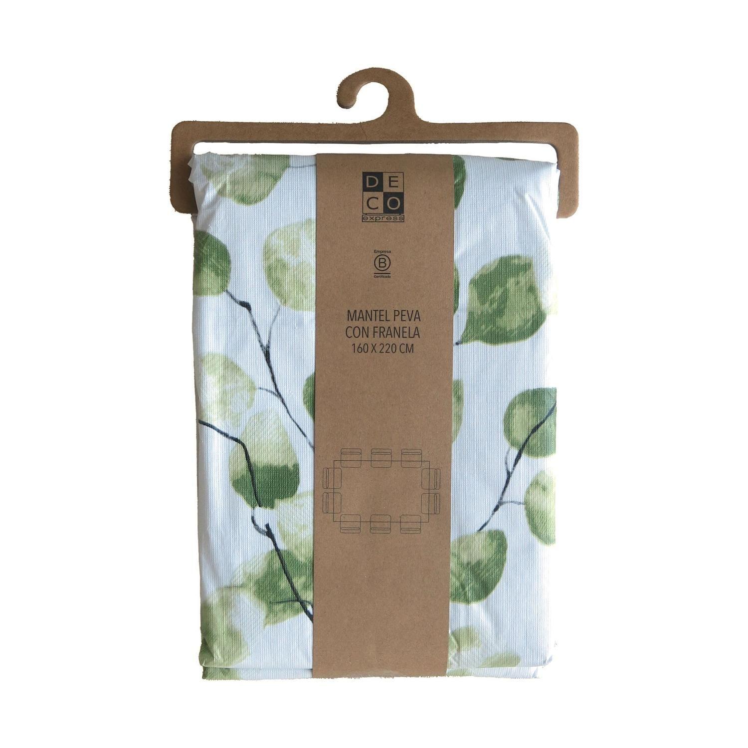 Juego de loza Blanca 16 pzs cerámica y Mantel PEVA Natural 160x220-8