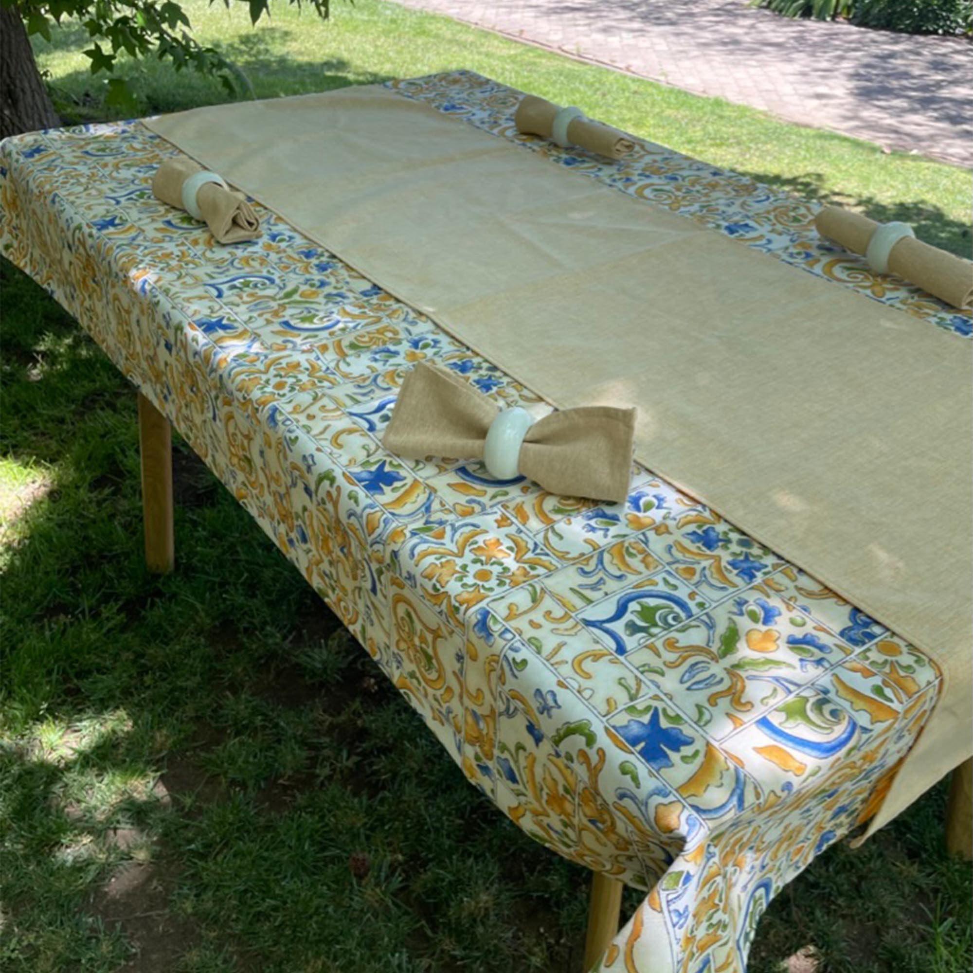 Box Textil y Argollas Tiles - (Mantel, Caminito, Servilletas y Argollas)-2