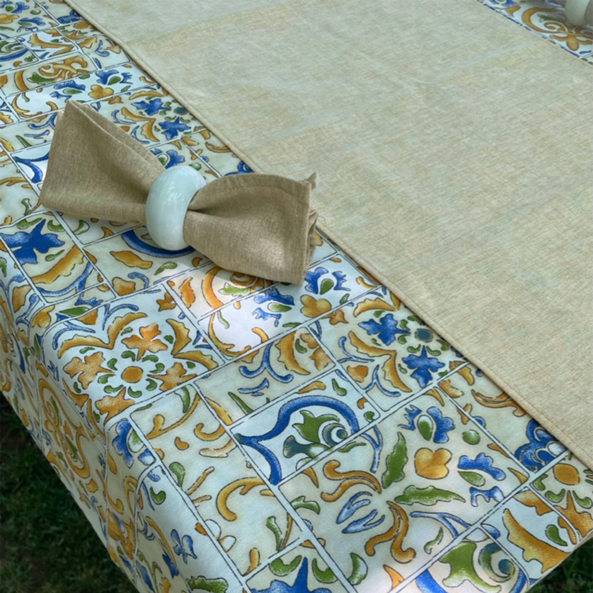 Box Textil y Argollas Tiles - (Mantel, Caminito, Servilletas y Argollas)-3