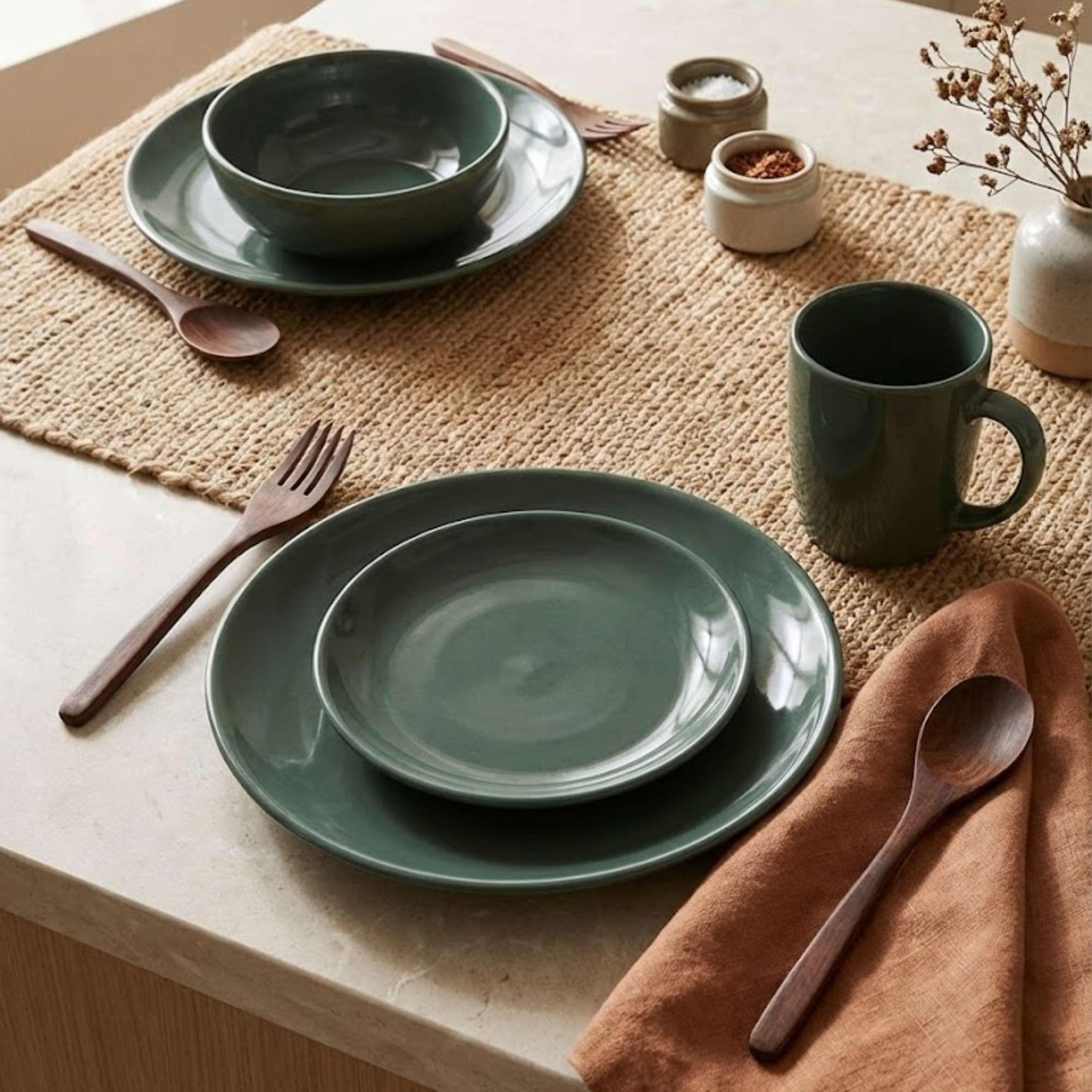 Set Vajilla 16 piezas Loza July Verde Cerámica-2