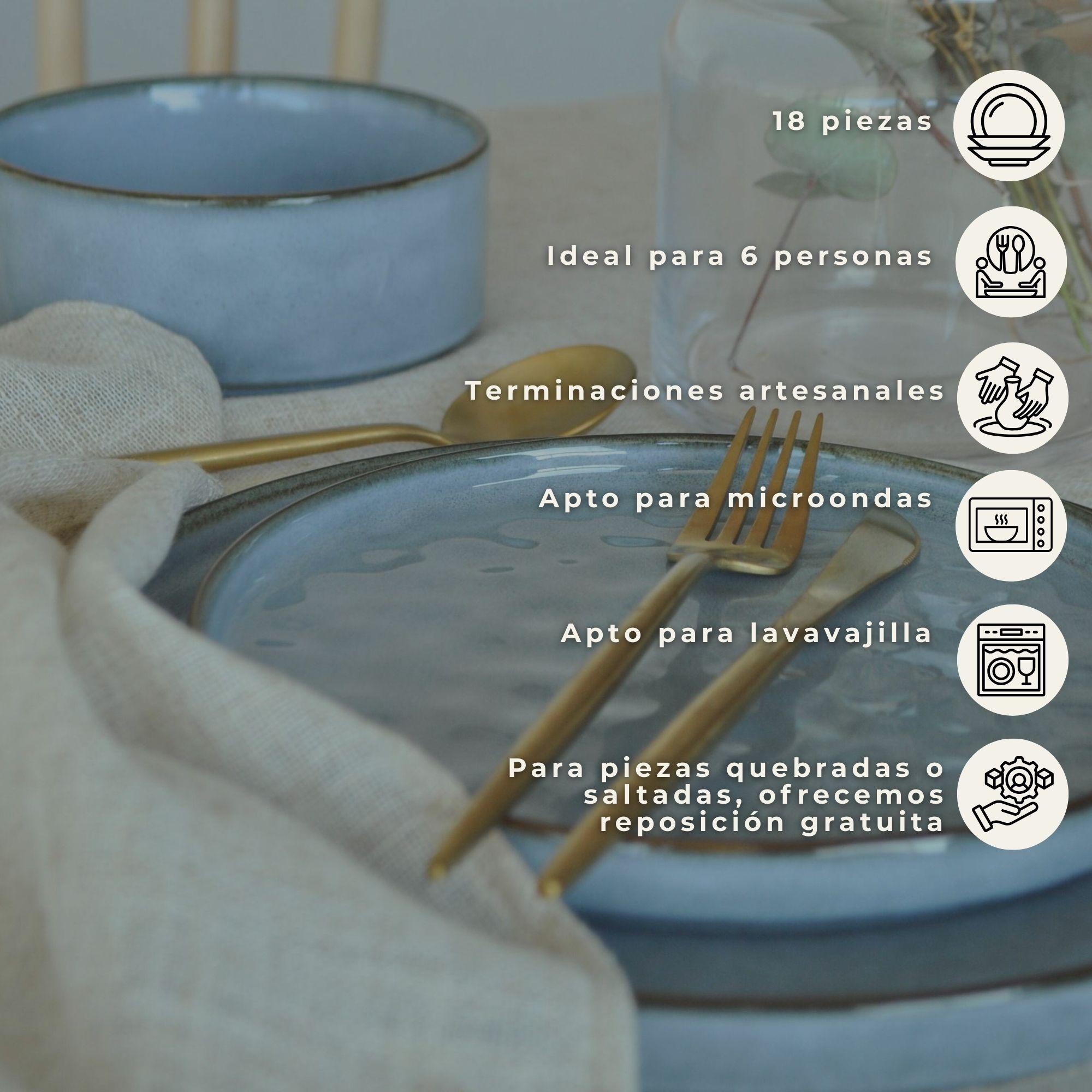 Set Vajilla 18 piezas Loza Mónaco Cerámica-4