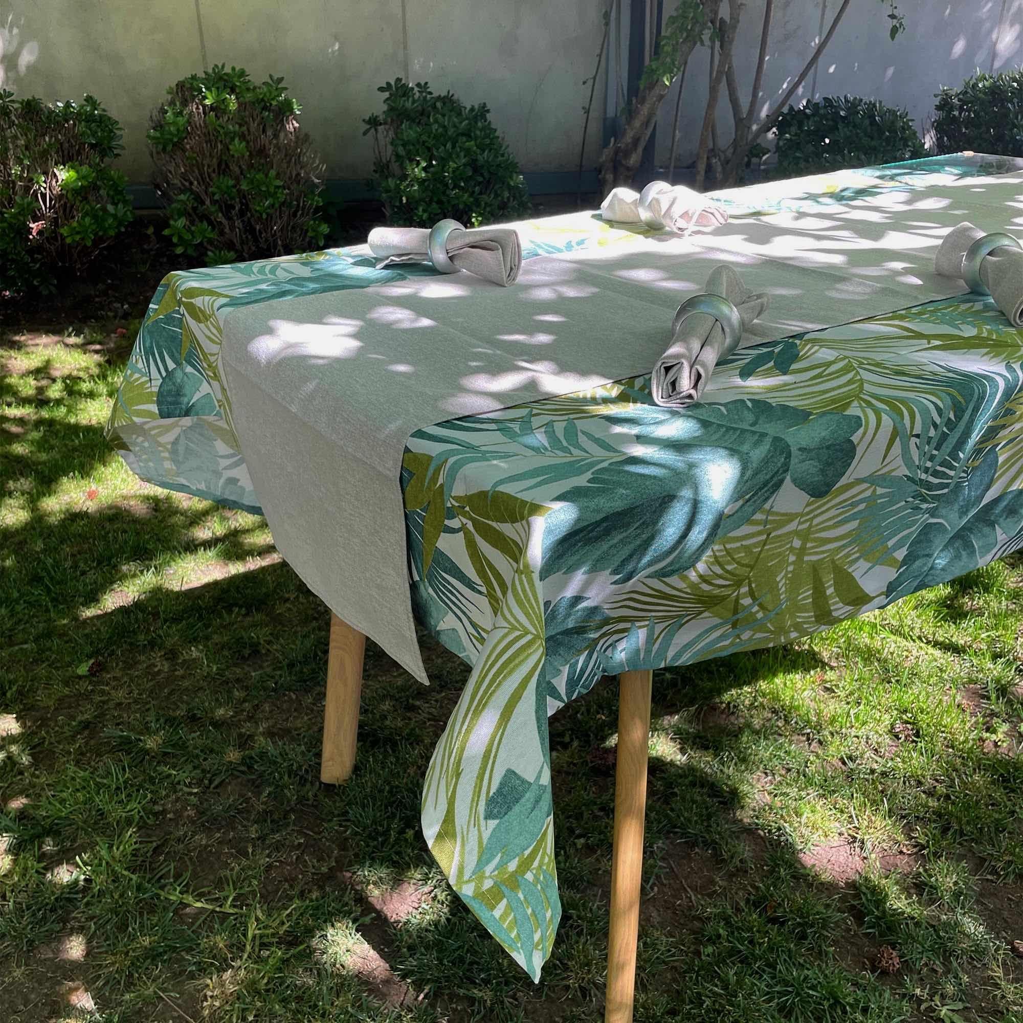 Box Textil y Argollas Forest - (Mantel, Caminito, Servilletas y Argollas)-2