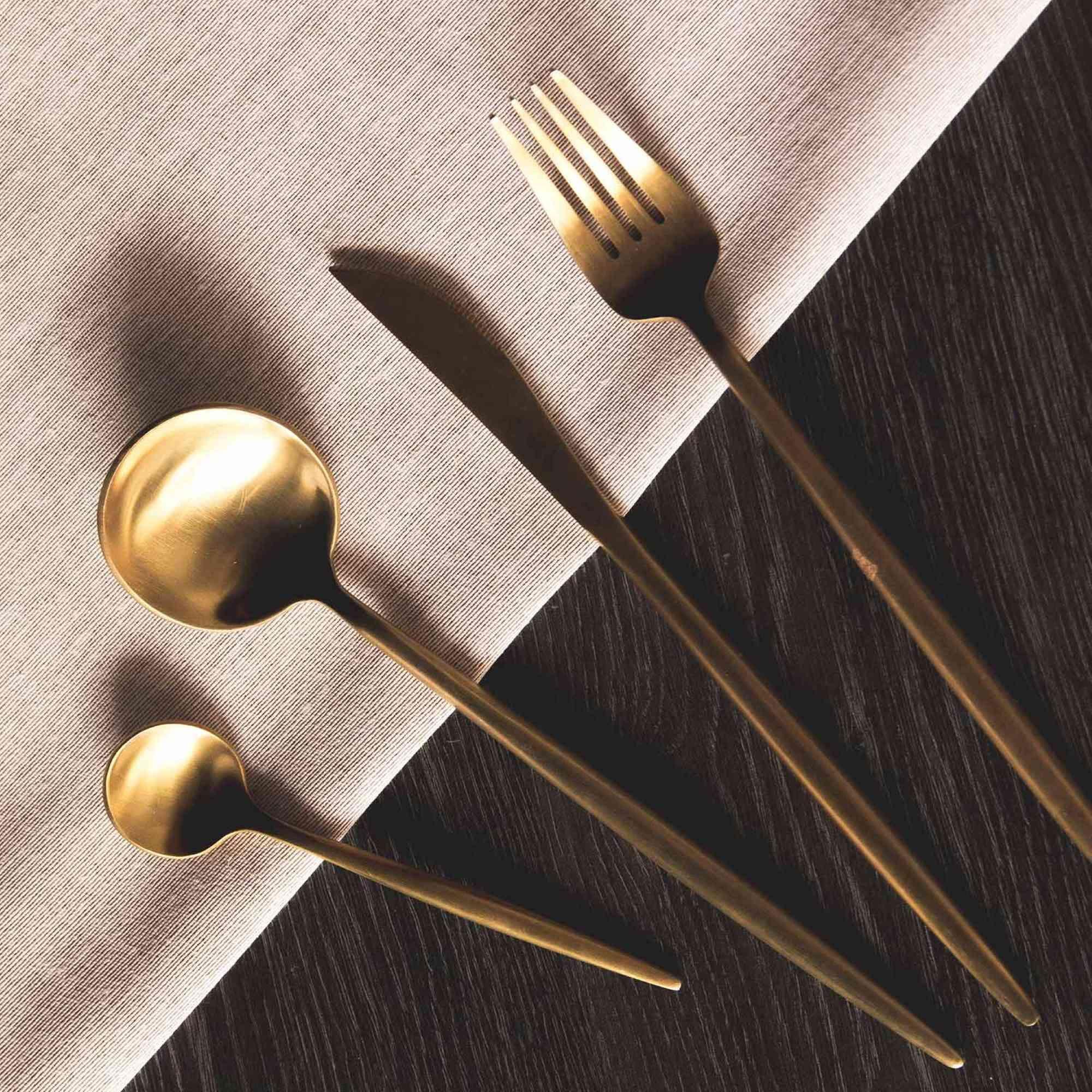 Set de Cubiertos 16 Piezas Dorado Acero Inoxidable 18/10-4