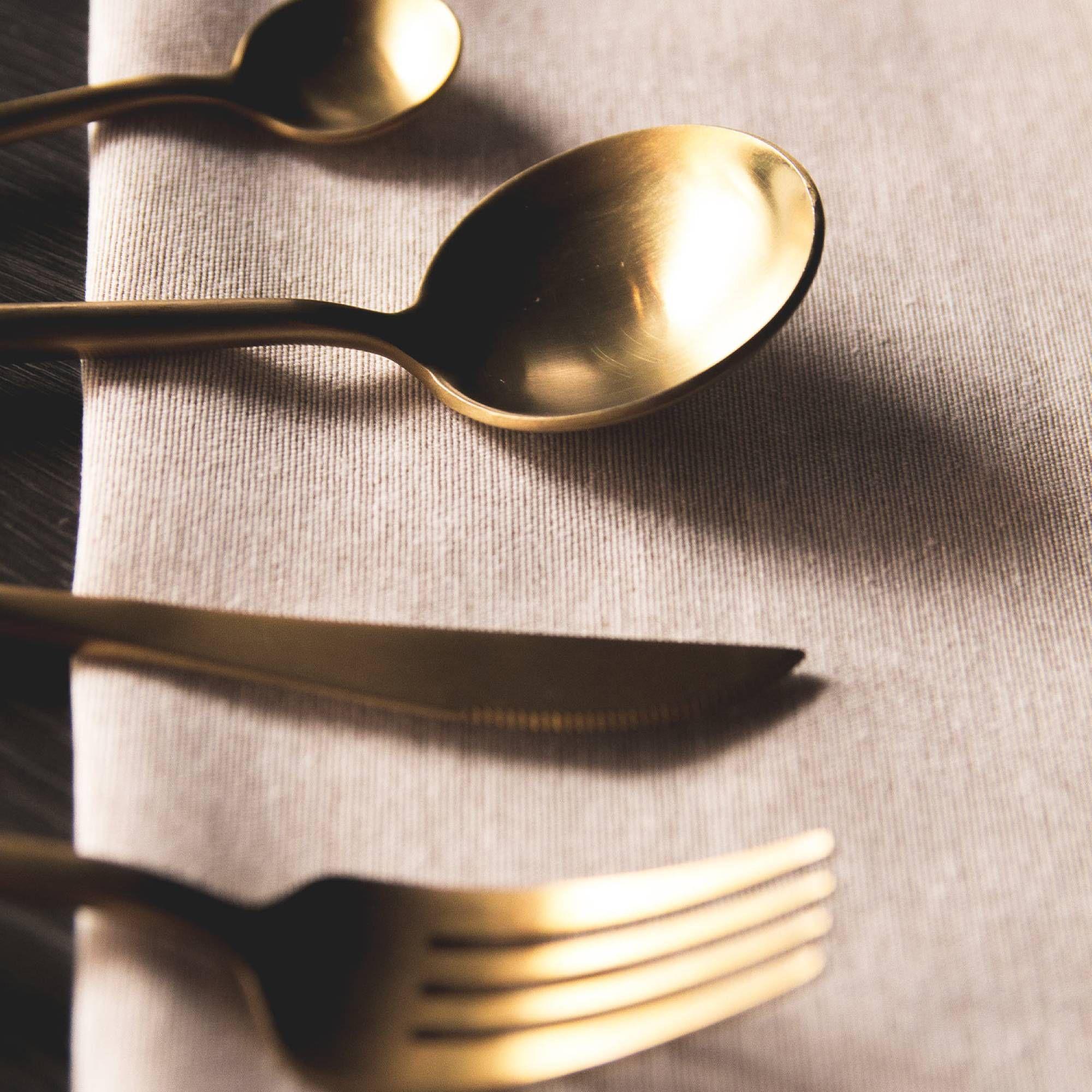 Set de Cubiertos 16 Piezas Dorado Acero Inoxidable 18/10-5