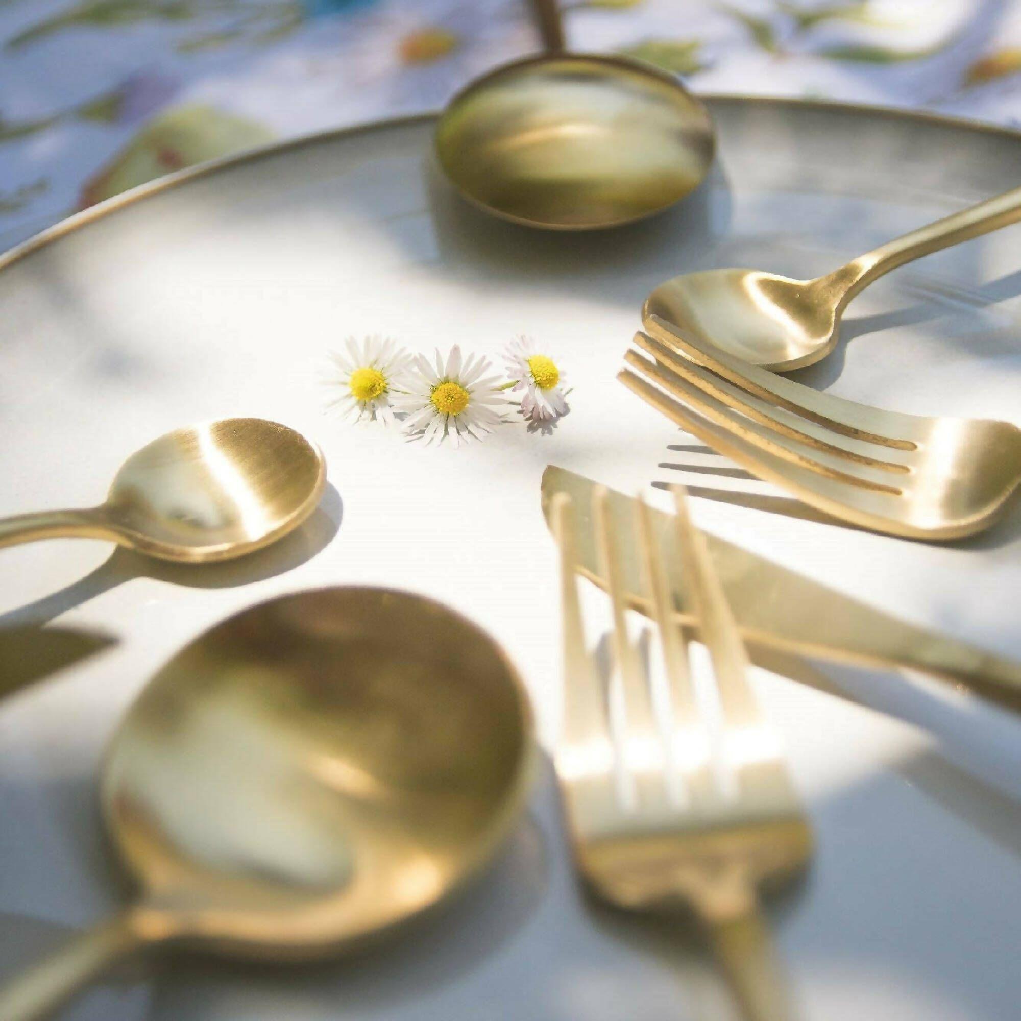 Set de Cubiertos 16 Piezas Dorado Acero Inoxidable 18/10-6