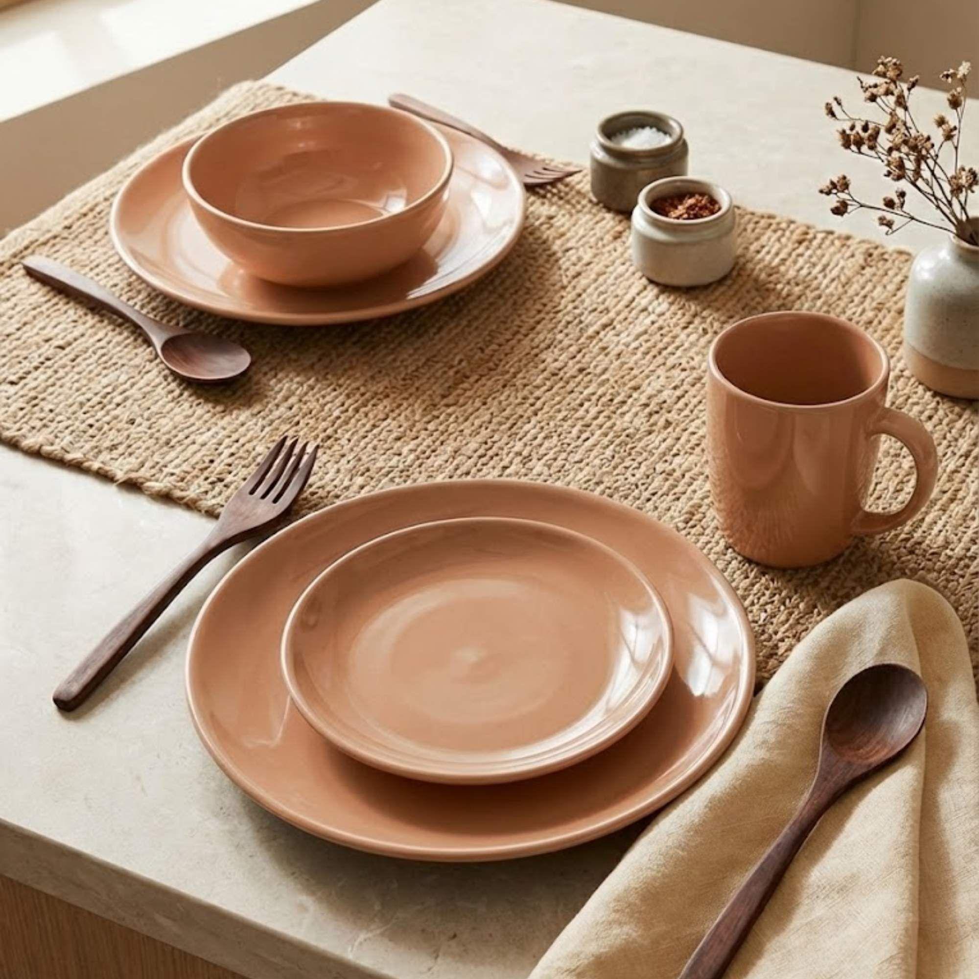 Set Vajilla 18 piezas Loza July Caramelo Cerámica-3
