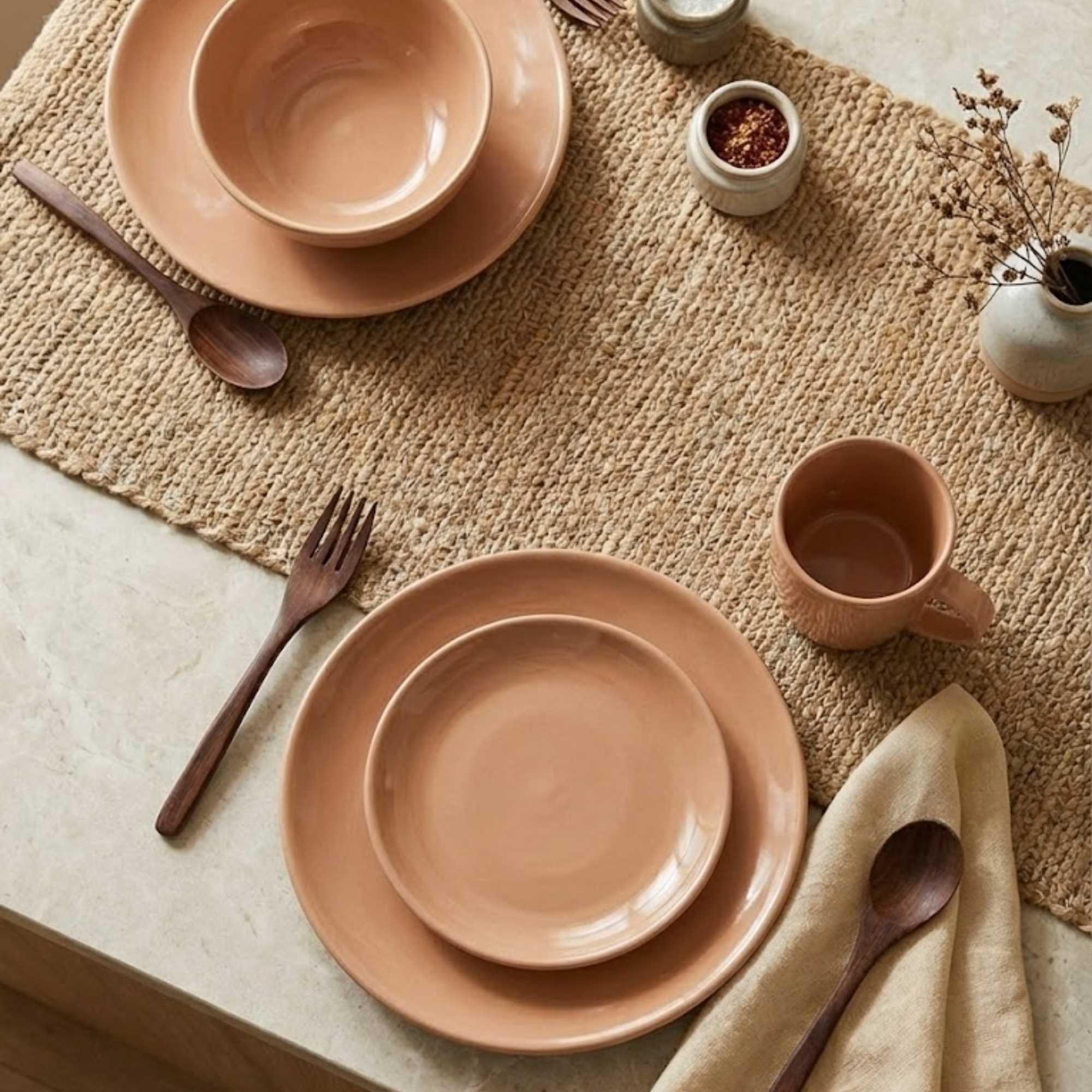 Set Vajilla 18 piezas Loza July Caramelo Cerámica-4