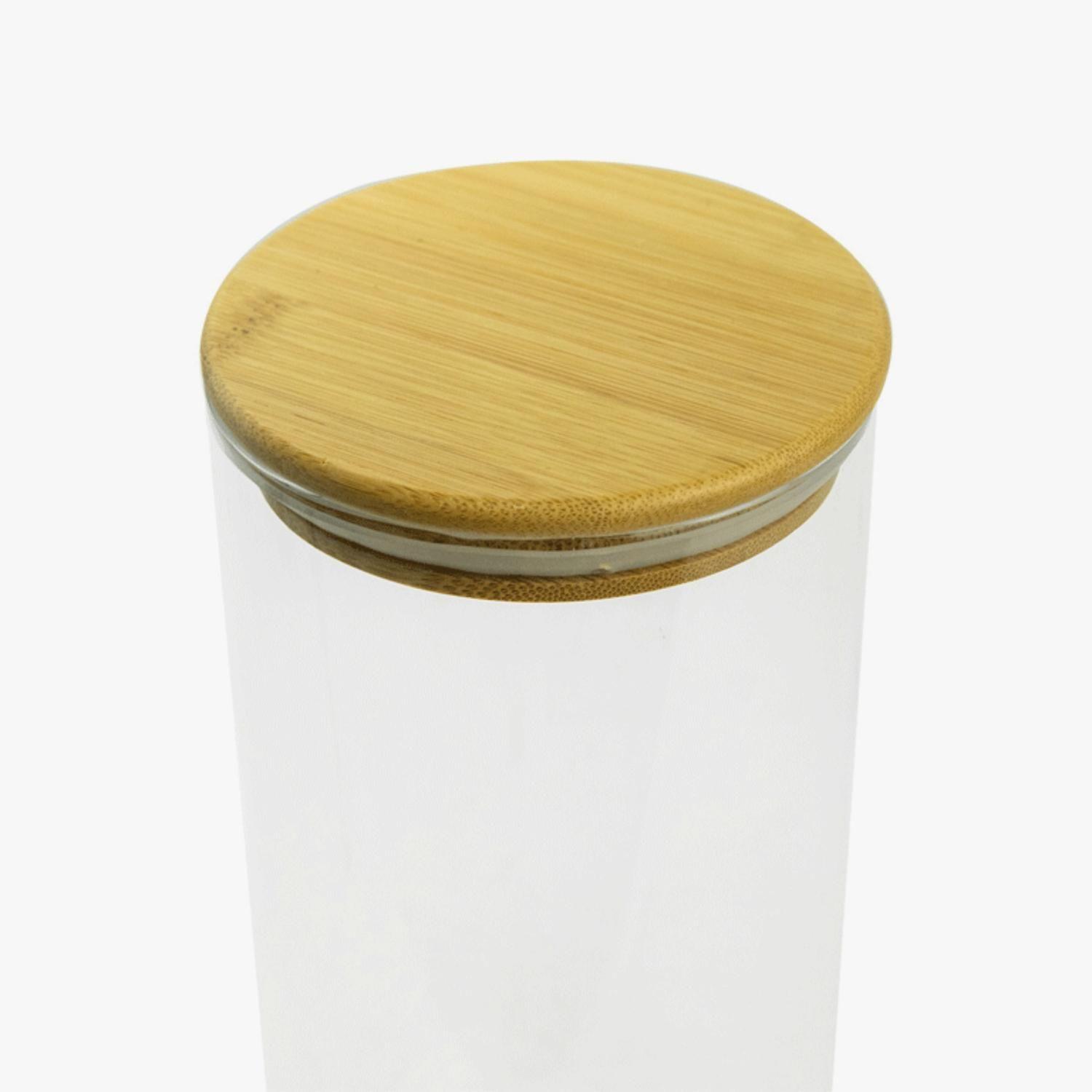 Frasco Vidrio Tapa Madera 21 Cm-1