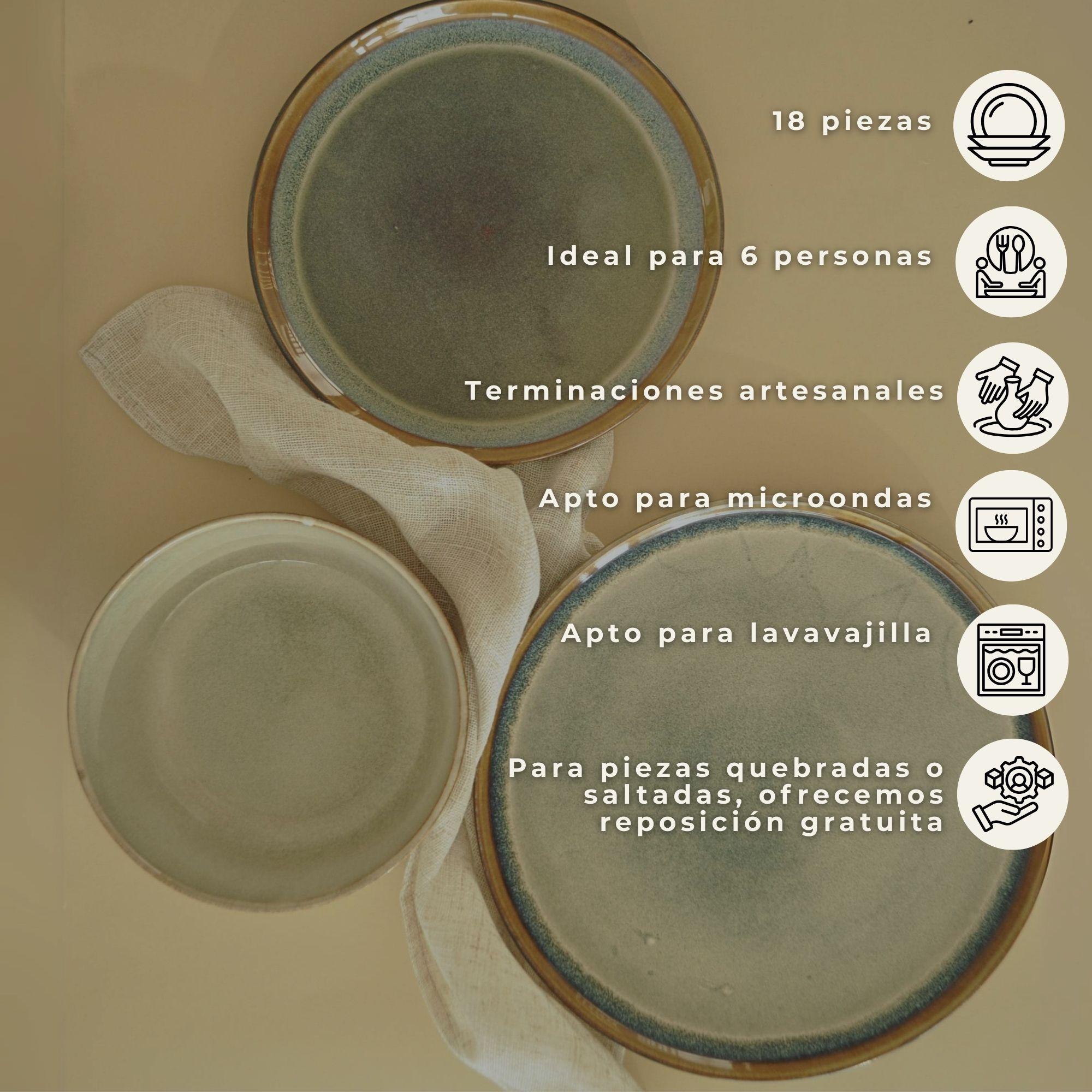 Set Vajilla 18 piezas Loza Lisboa Cerámica-4