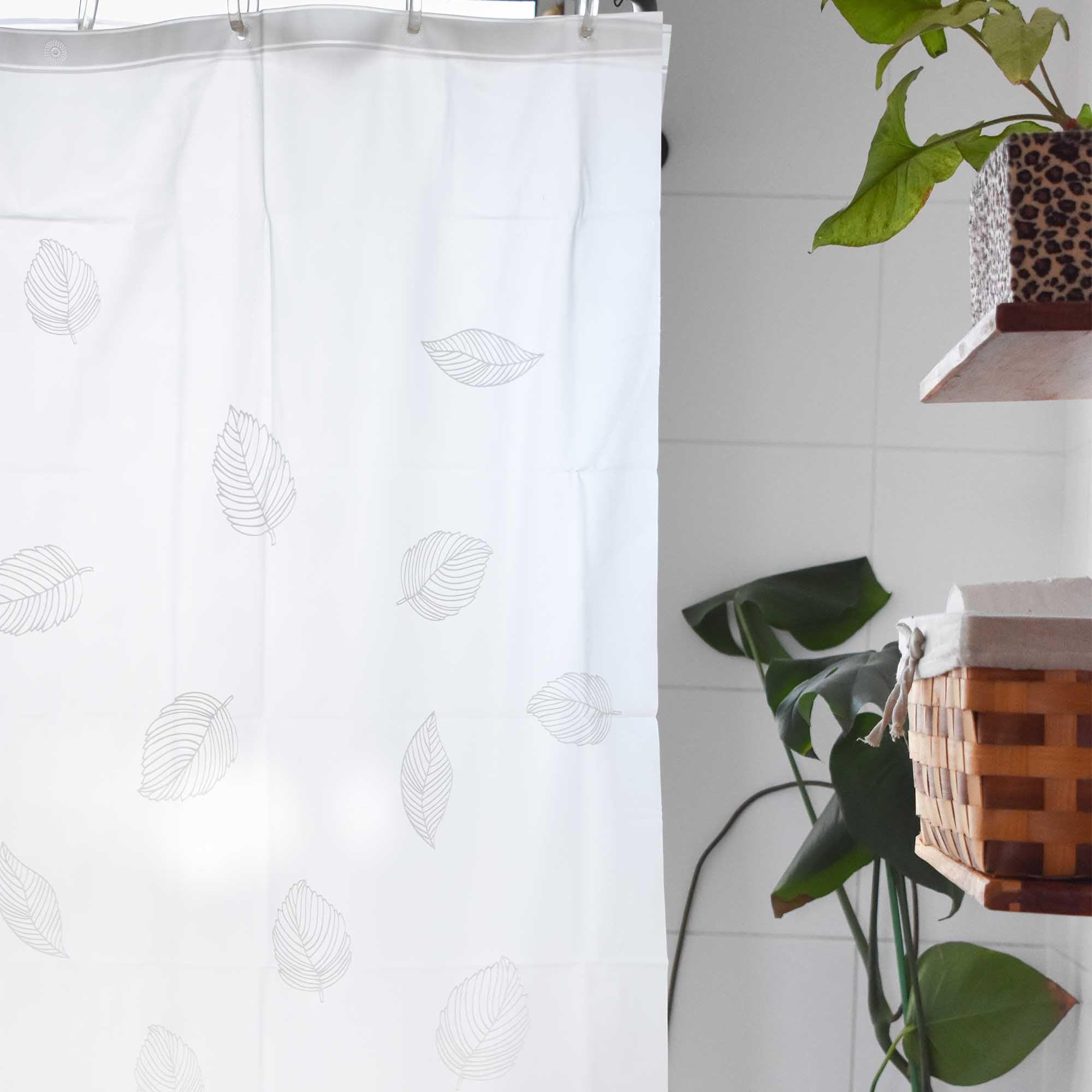 Cortina baño PEVA Hojas Impermeable 180x180 Cms-1