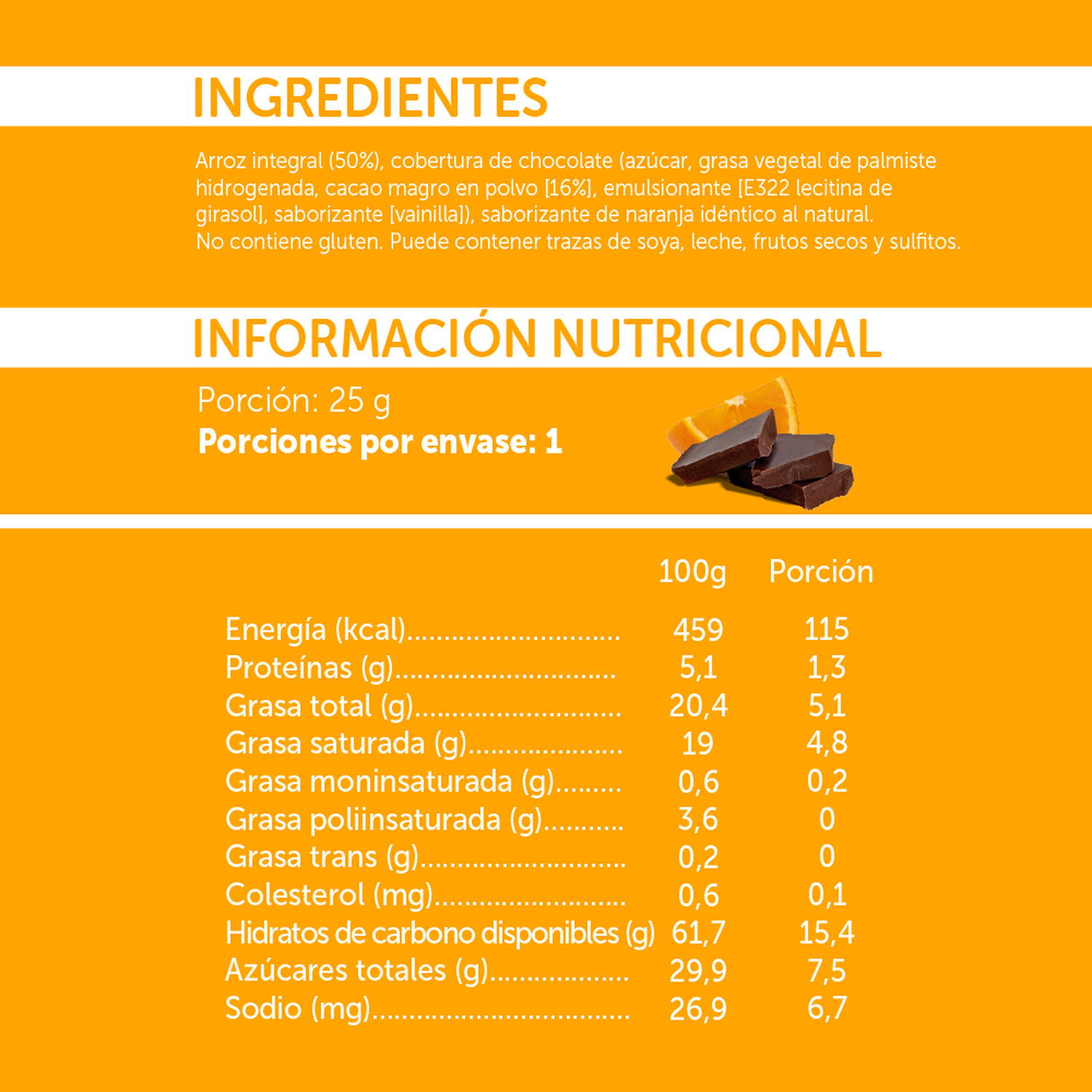 Galletas Chocolate Amargo y Naranja al por mayor 25 g - 28 uds.-3