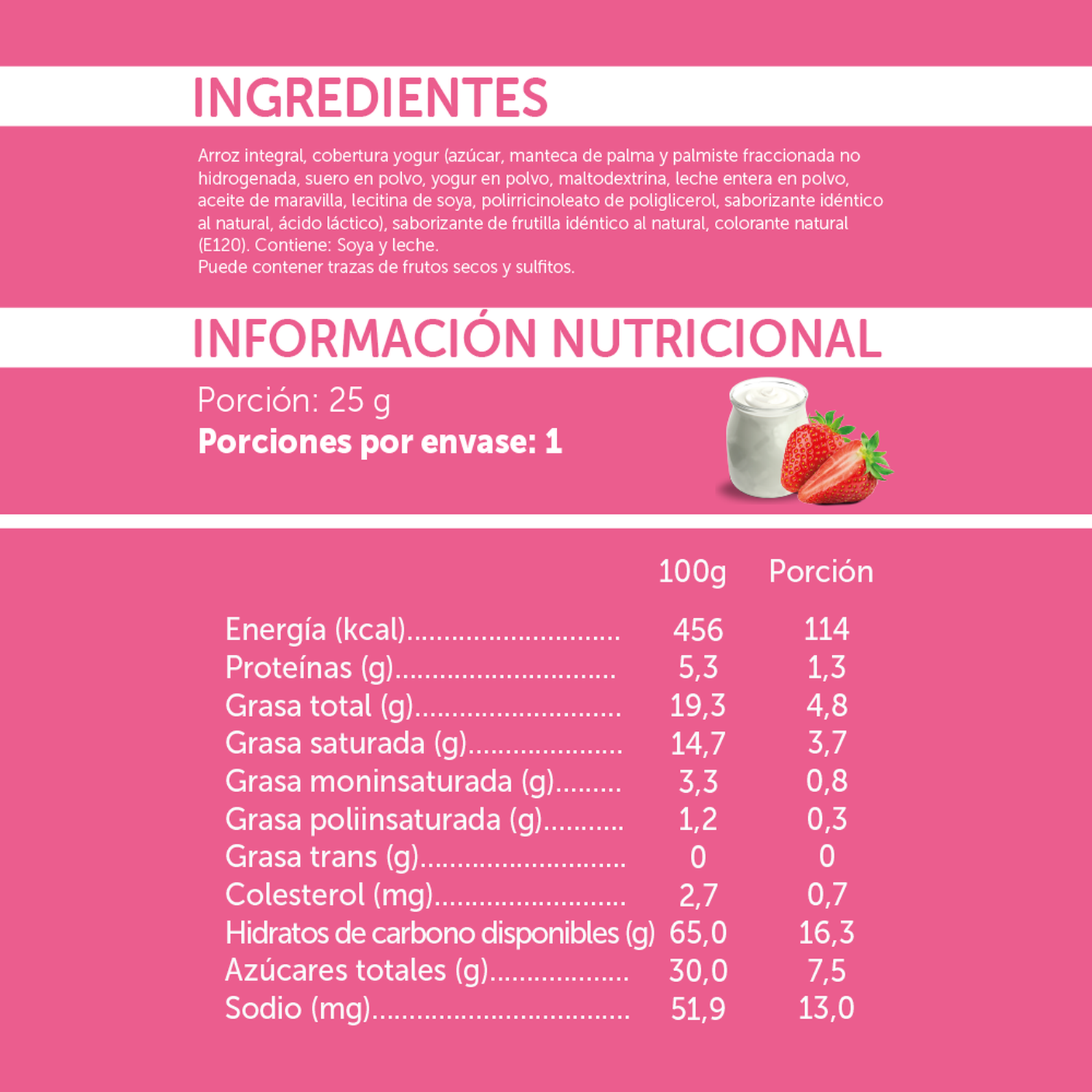 Galletas de Arroz con Yogurt Frutilla al por mayor 25 g - 28 uds.-2